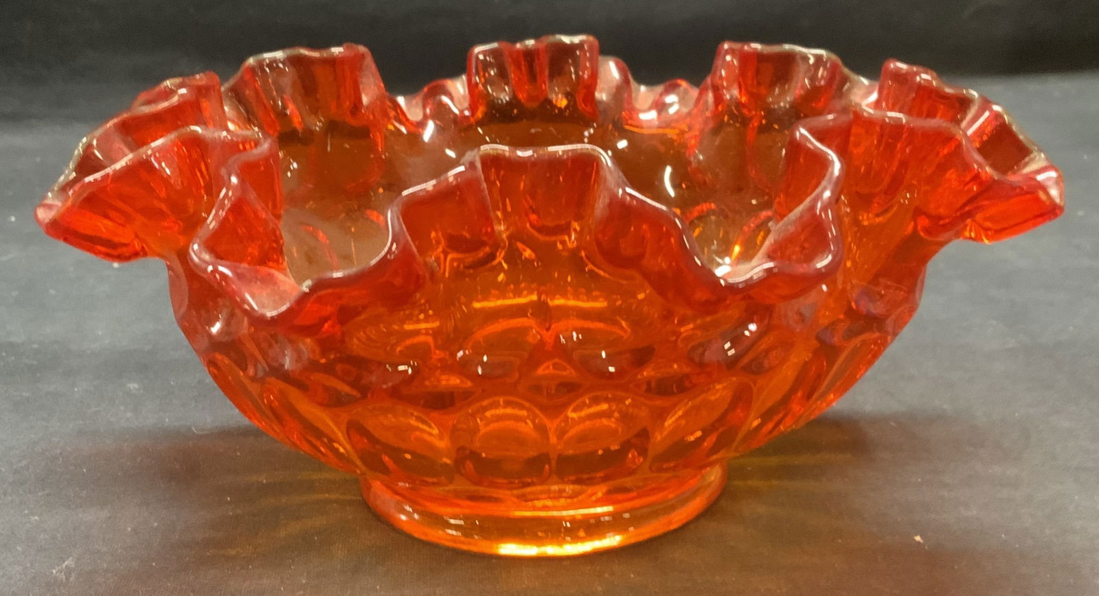 Vintage Mid Century Red Art Glass Bowl (1 of 6)