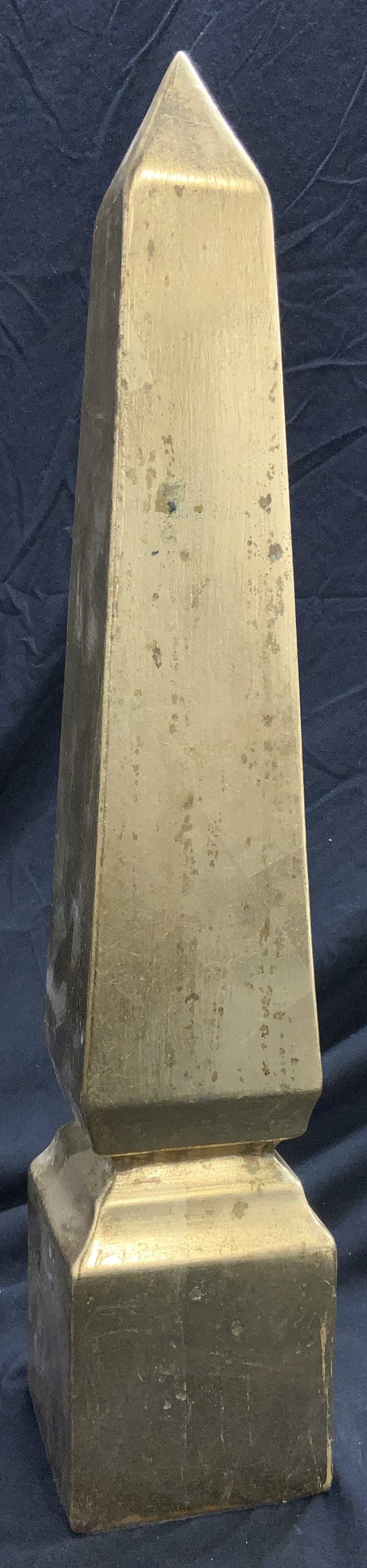 Gold Leaf Ceramic Obelisk Statue, 21 in. (1 of 6)