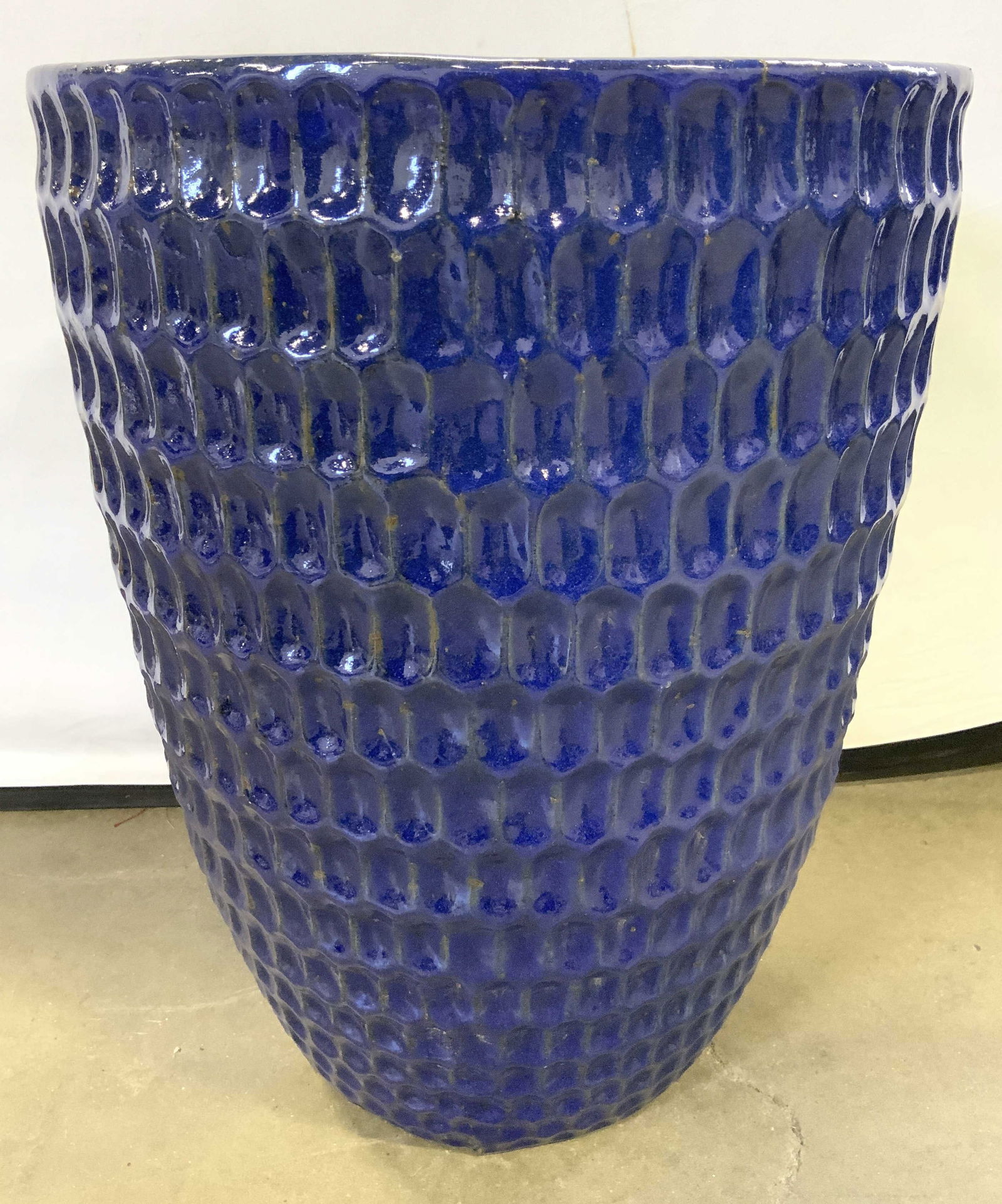 XL Ceramic Dimpled Planter Vessel Blue 21 In (1 of 8)