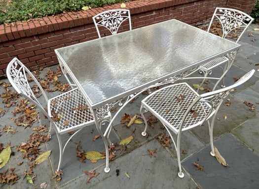 Set 5 Salterini Style Iron Patio Table & Chairs (1 of 11)