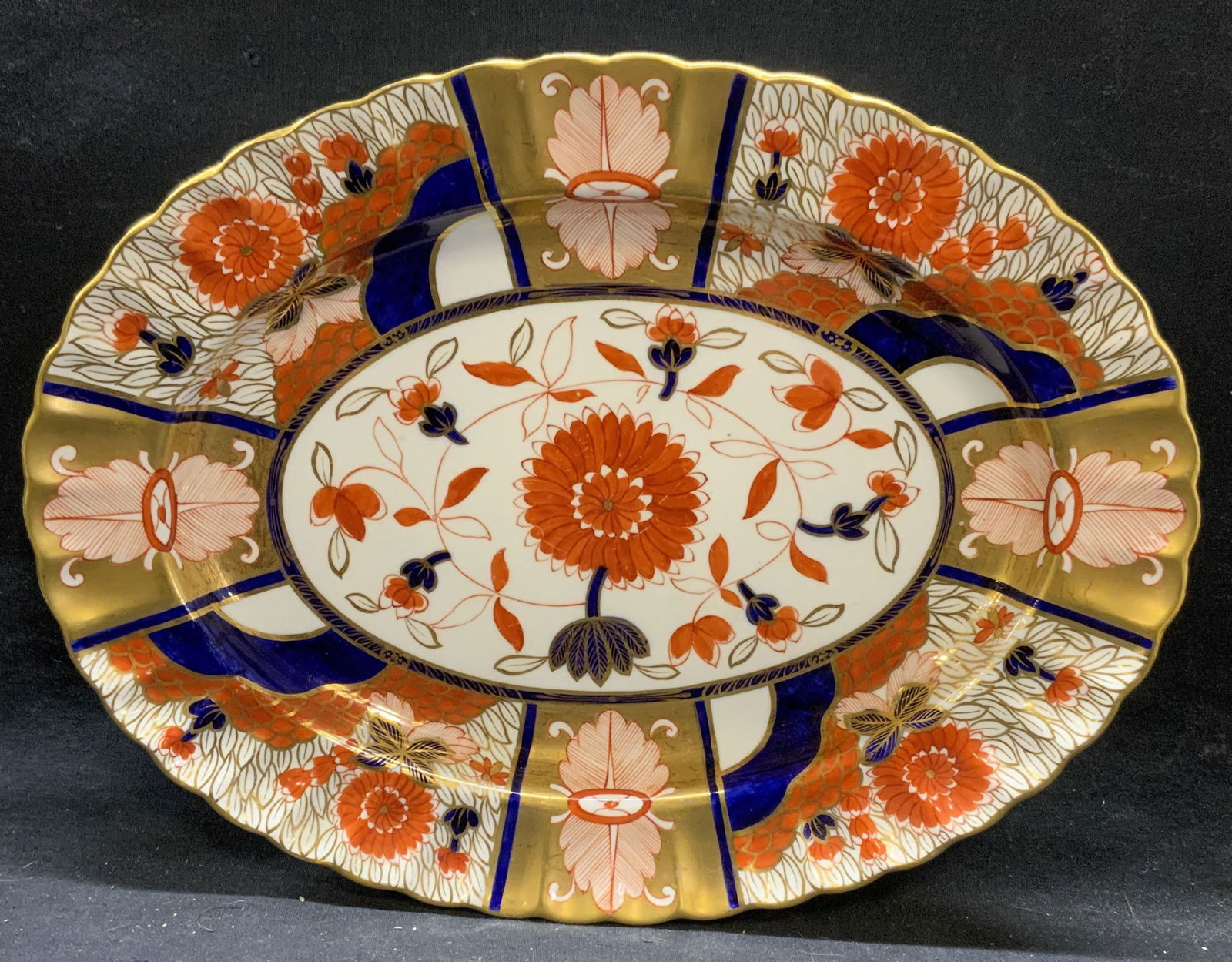 Vintage Imari Gilt Porcelain Platter 14in (1 of 7)