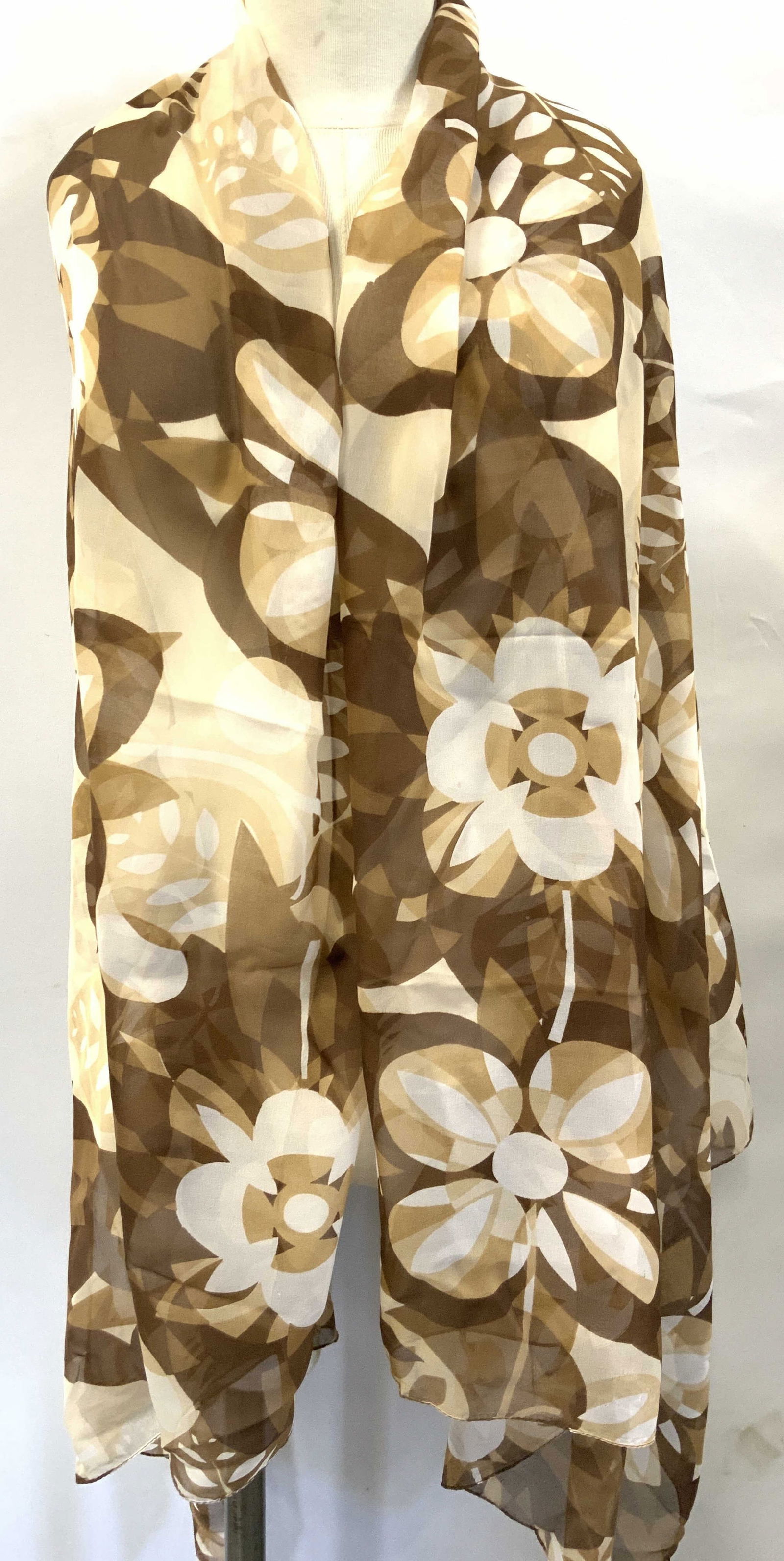 Silk Rolled Edge Floral Scarf/ Shawl (1 of 6)