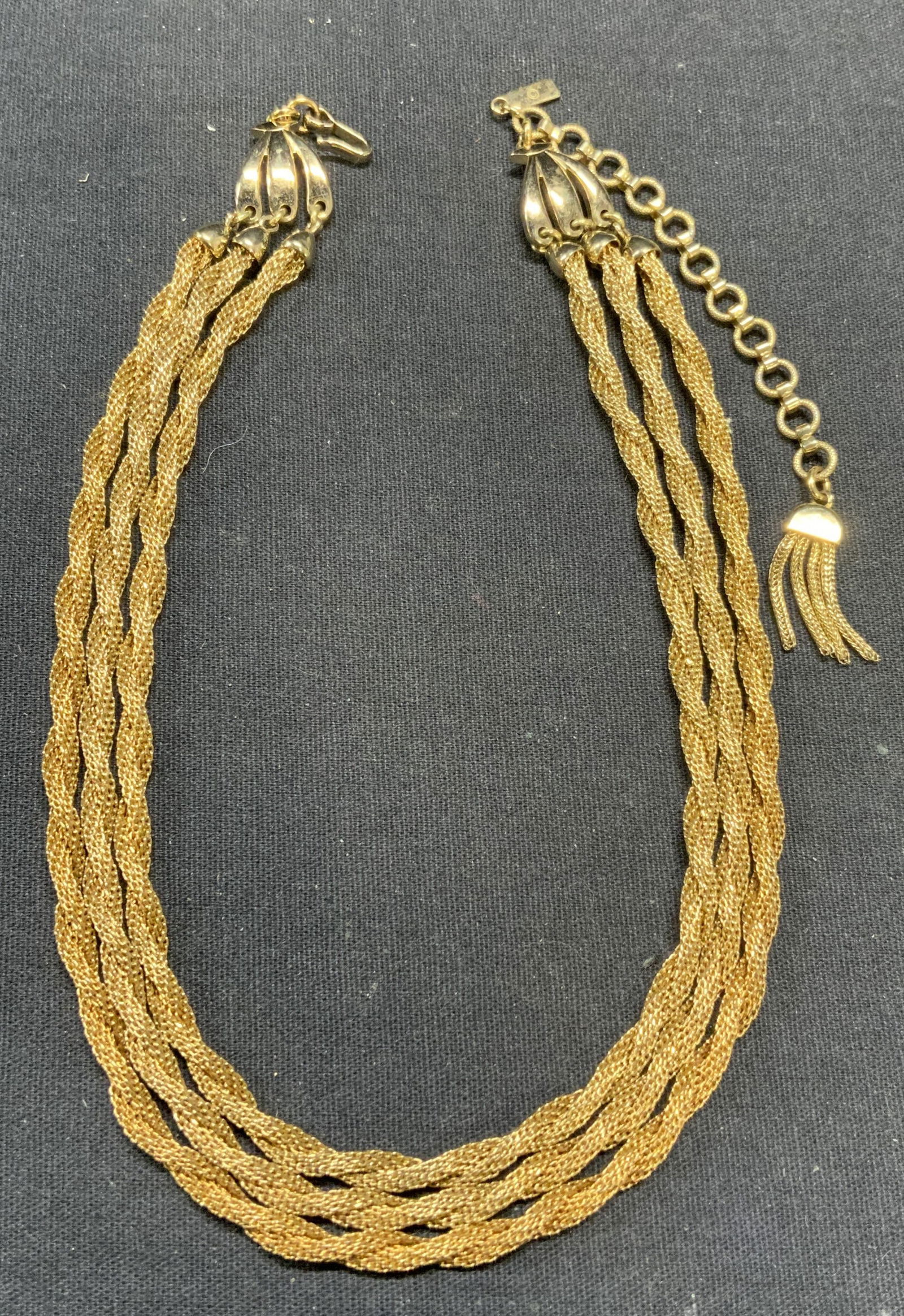 Vtg Monet Gold Tone Braided Chain Necklace (1 of 6)