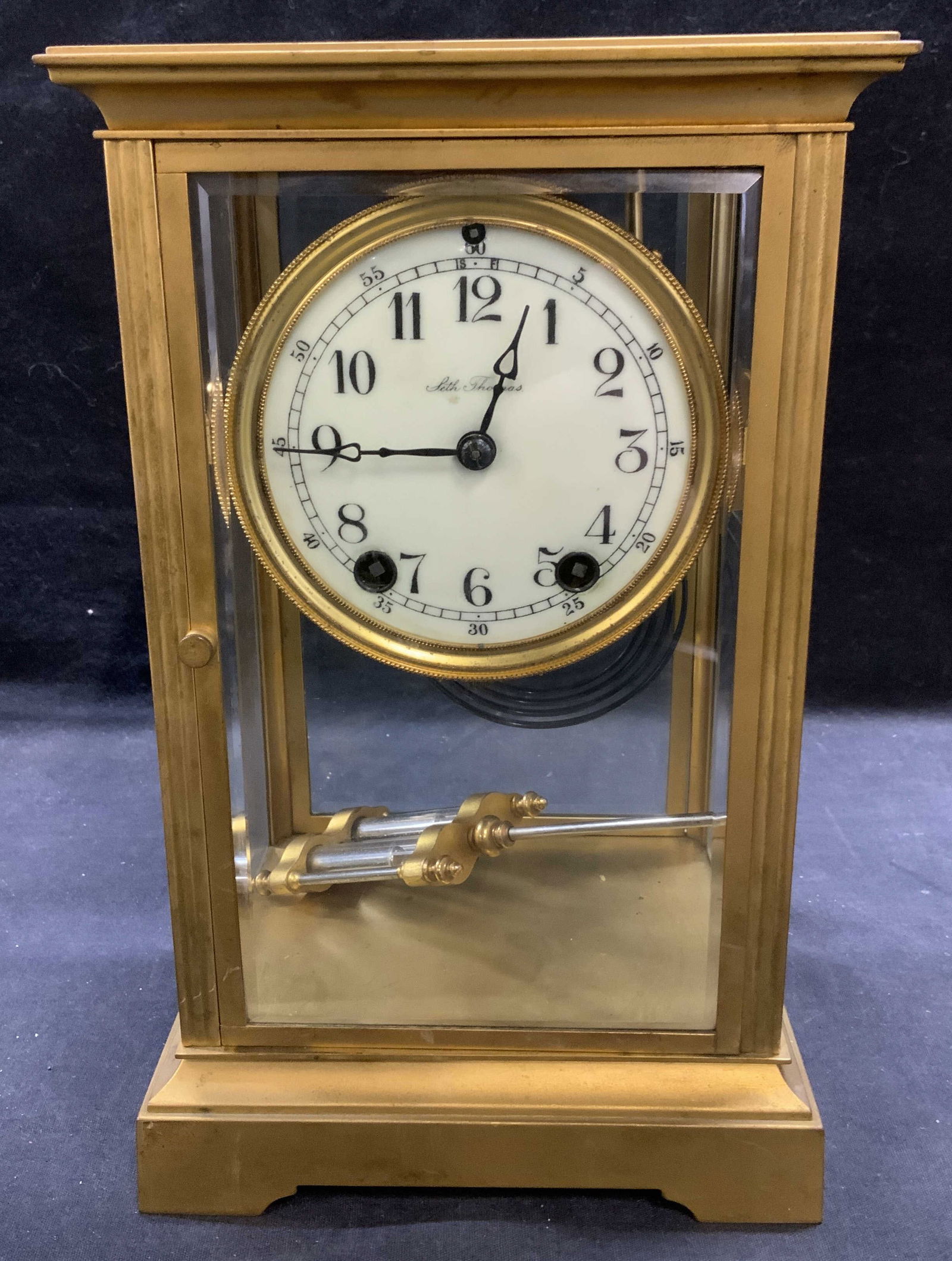 Antq Seth Thomas Faux Mercury Pendulum Clock (1 of 9)