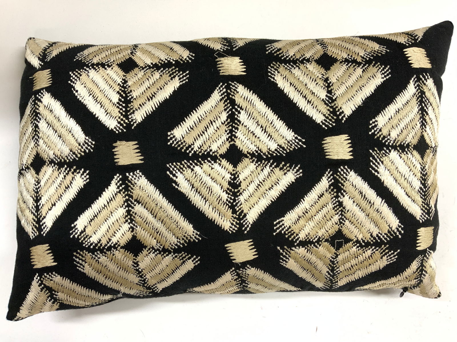 Embroidered Lumbar Throw Pillow Blk & Gold (1 of 6)