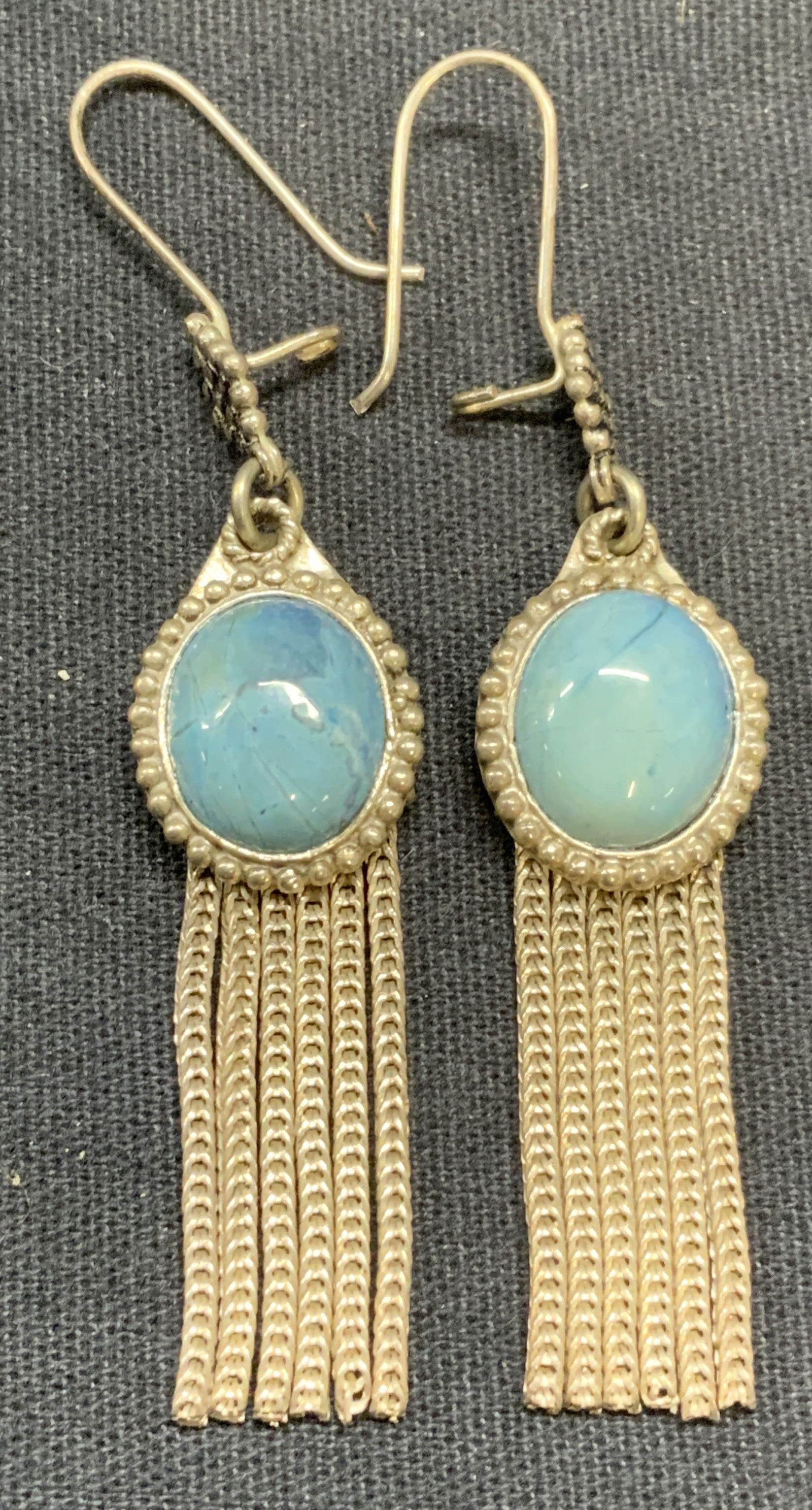 Vintage Sterling Silver & Blue Stone Earrings (1 of 6)