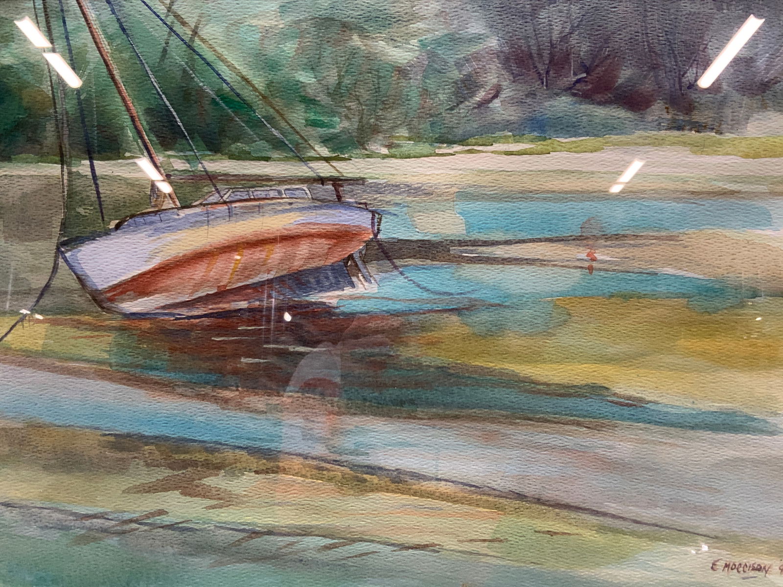 E. Morrison 92 Signed Maritime Watercolor Painting (1 of 8)