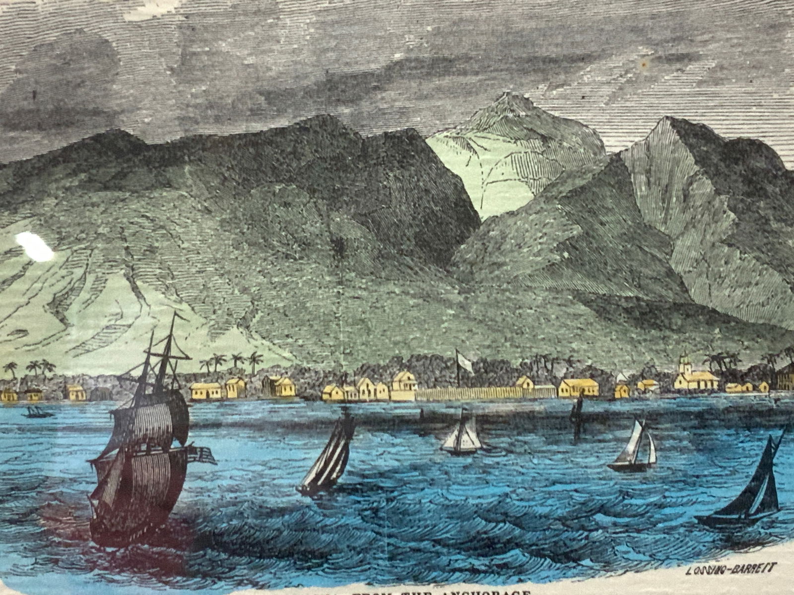 Colored Lossing- Barrett Maritime Etching Lahaina (1 of 9)
