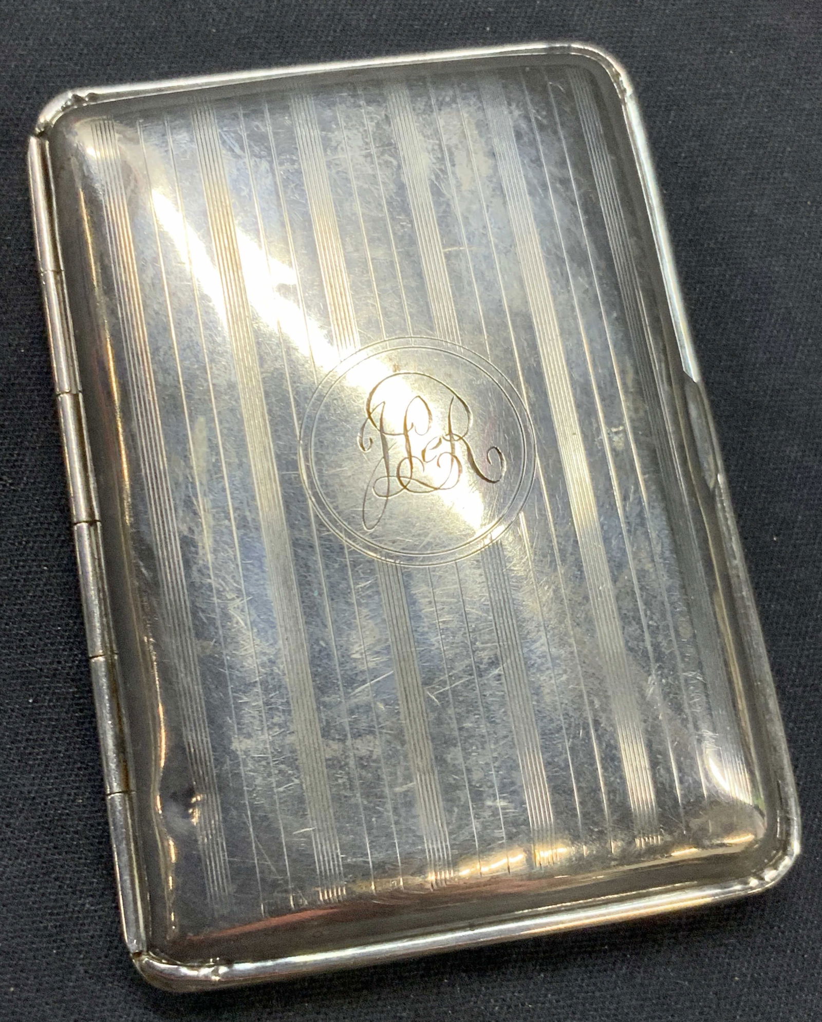 Vtg Stamped Monogrammed Sterling Cigarette Case (1 of 6)