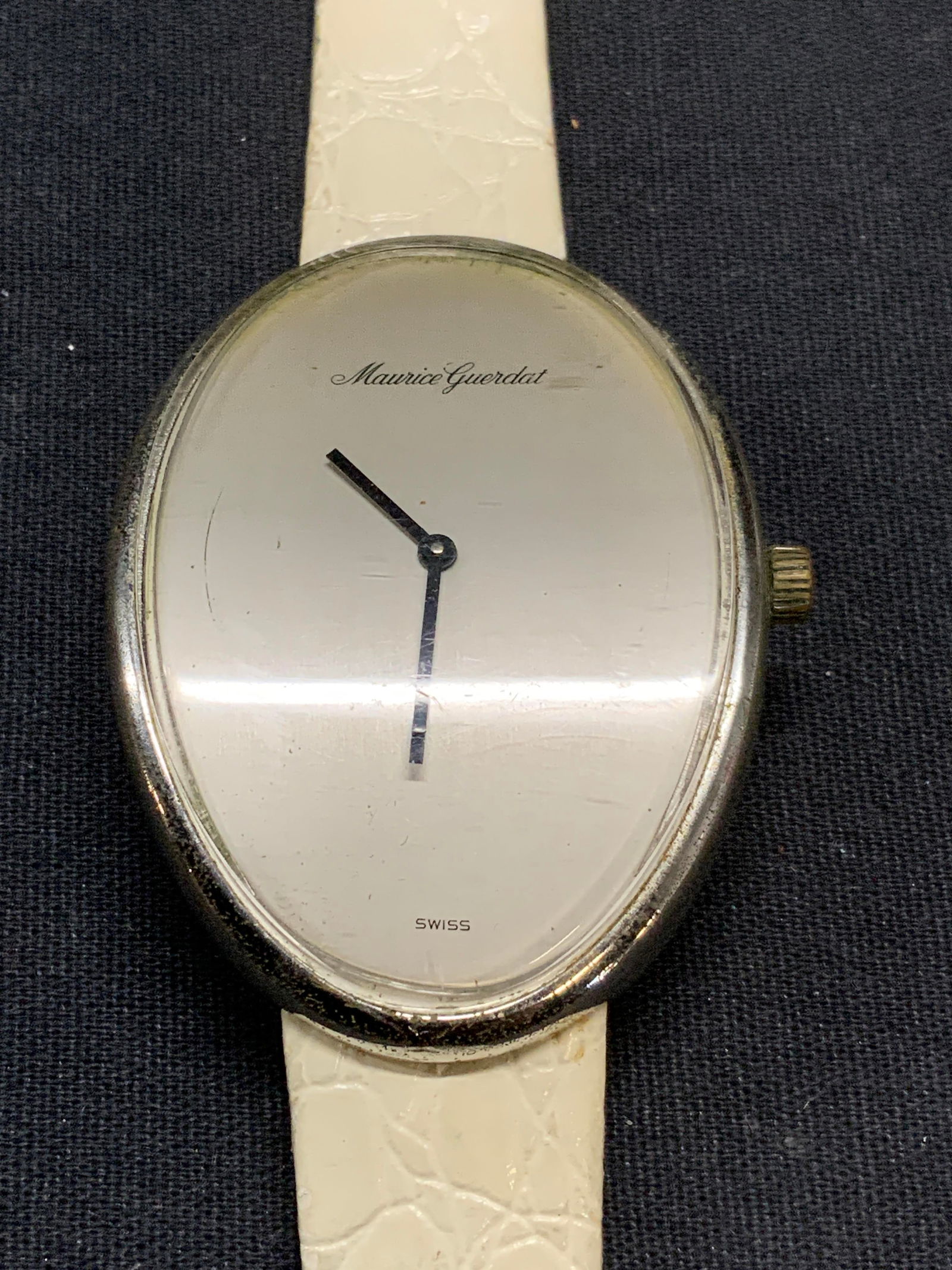 Vintage Maurice Guerdat White Leather Watch (1 of 6)