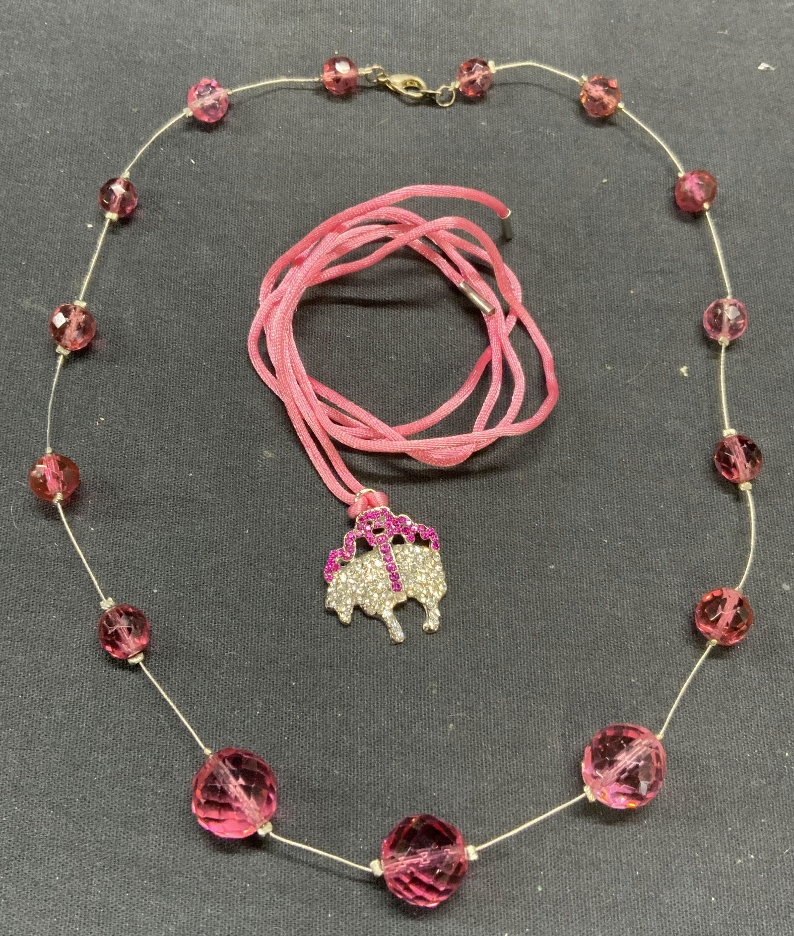 Lot 2 Pink Crystal Necklace & Pendant Necklace (1 of 6)