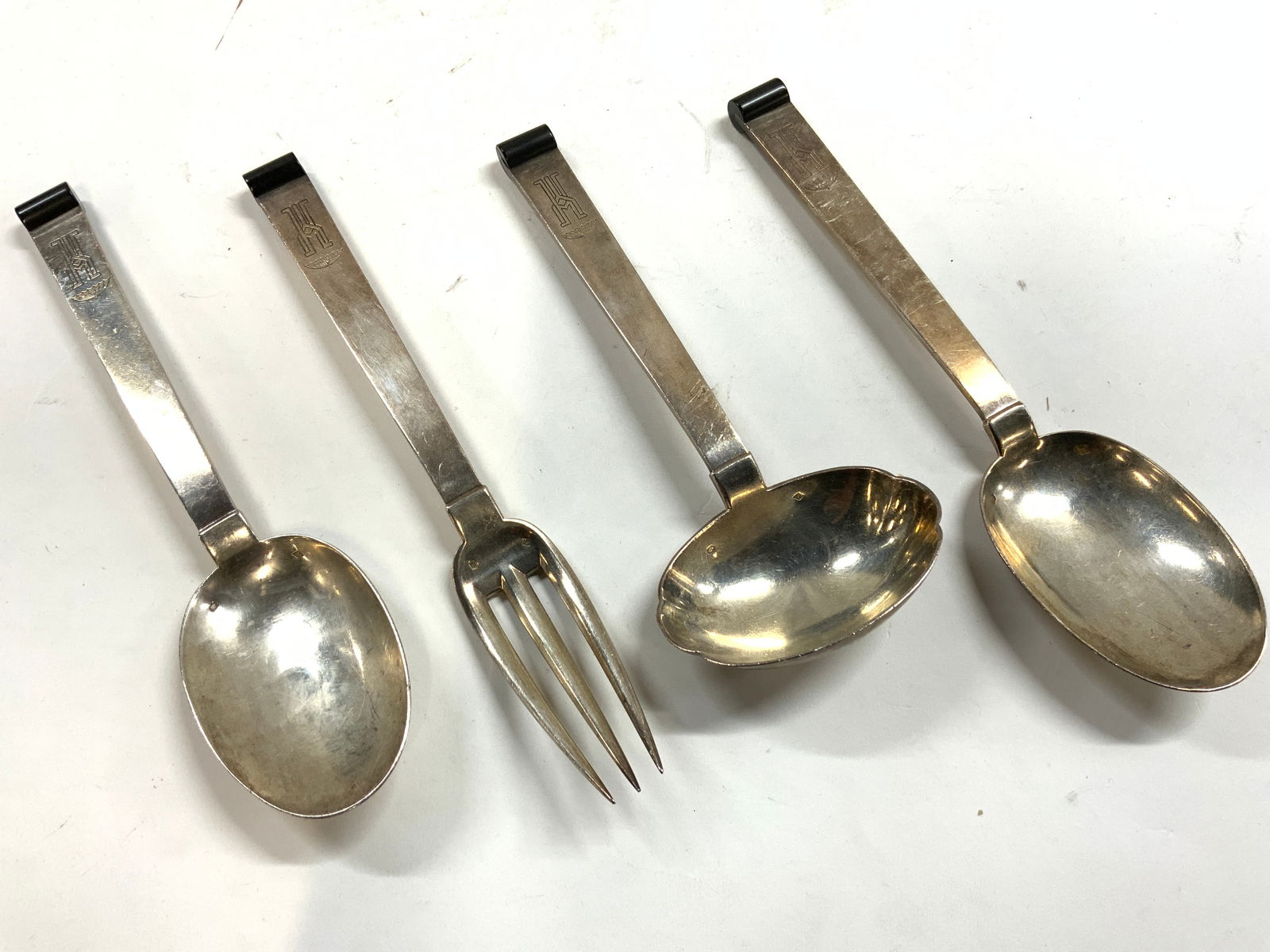 Lot 4 Silver Plate Monogrammed Silverware (1 of 7)