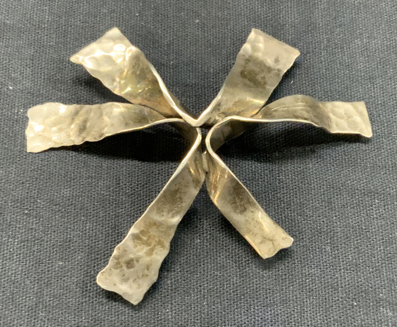 Sterling Silver Hammered Brutalist Brooch (1 of 6)