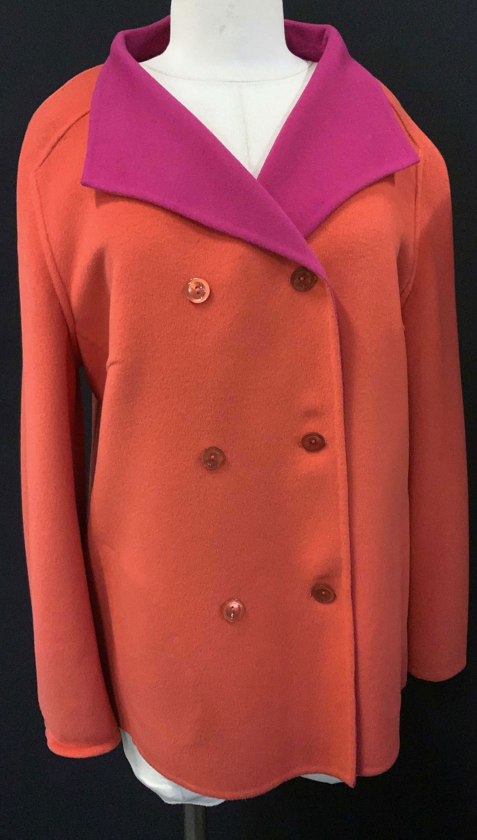 Louis Feraud Luxe Orange Cashmere/wool Jacket (1 of 6)