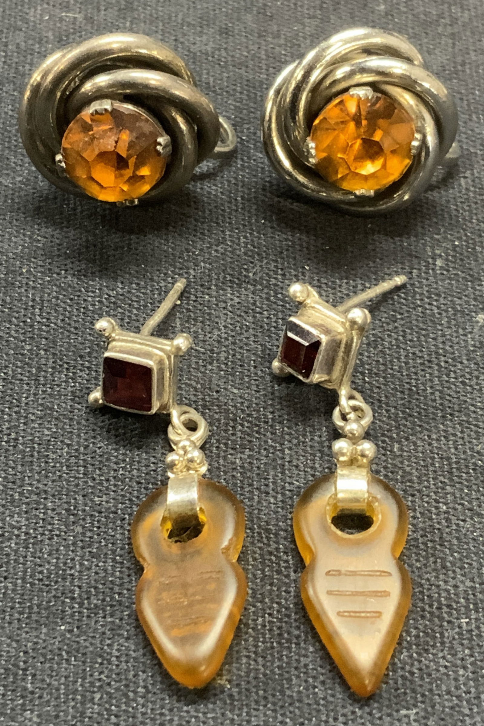 Lot 2 Sterling Silver Gem & Crystal Earrings (1 of 6)