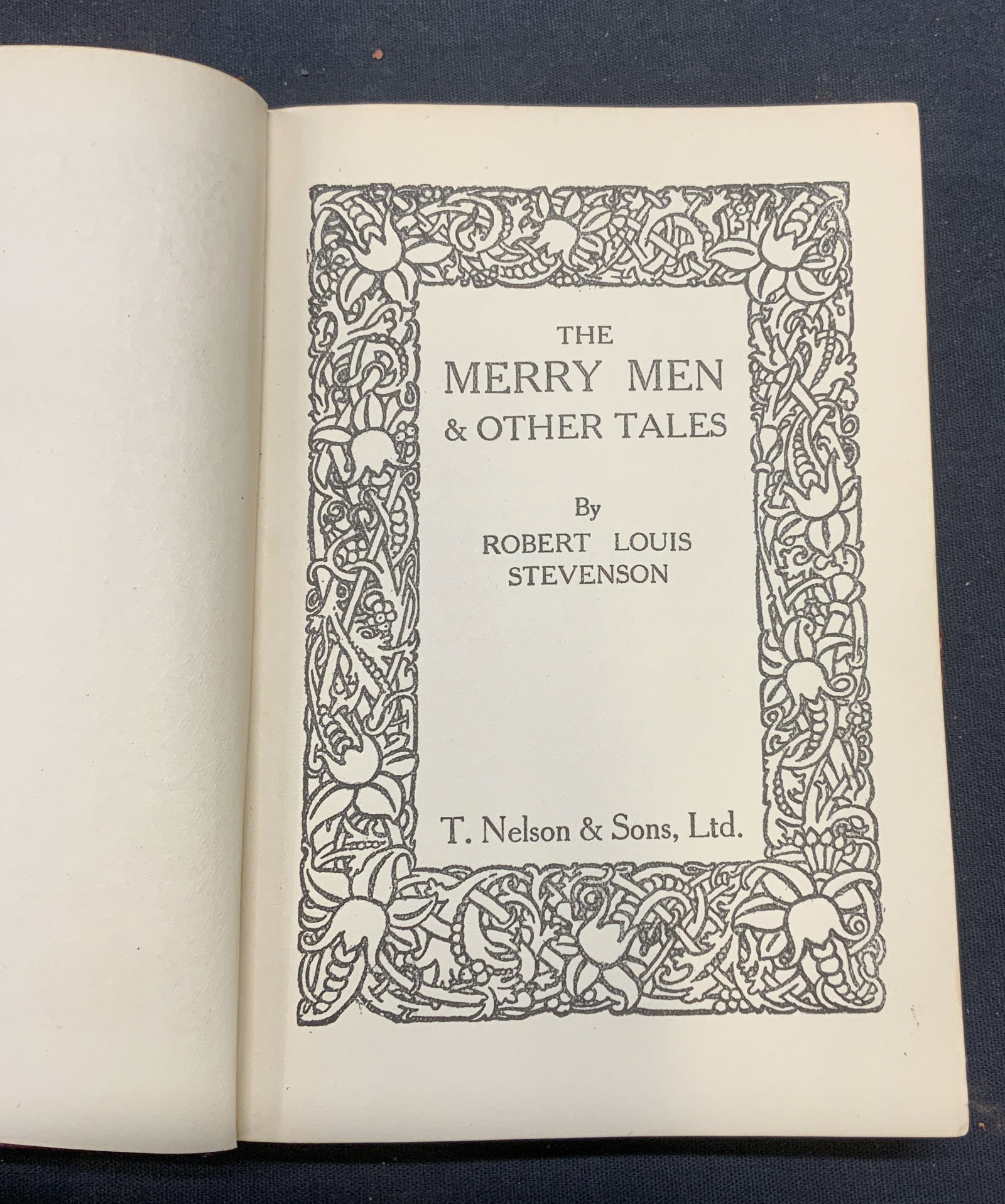 Antq The Merry Men & Tales Stevenson C. 1897: Antiques softcover leather bound copy of The Merry Men and Other Tales by Robert Louis Stevenson. Published by T Nelson Ltd, circa 1897. Measures approx. 6.25 x 4.25 inches. Wear to cover, pages, and 