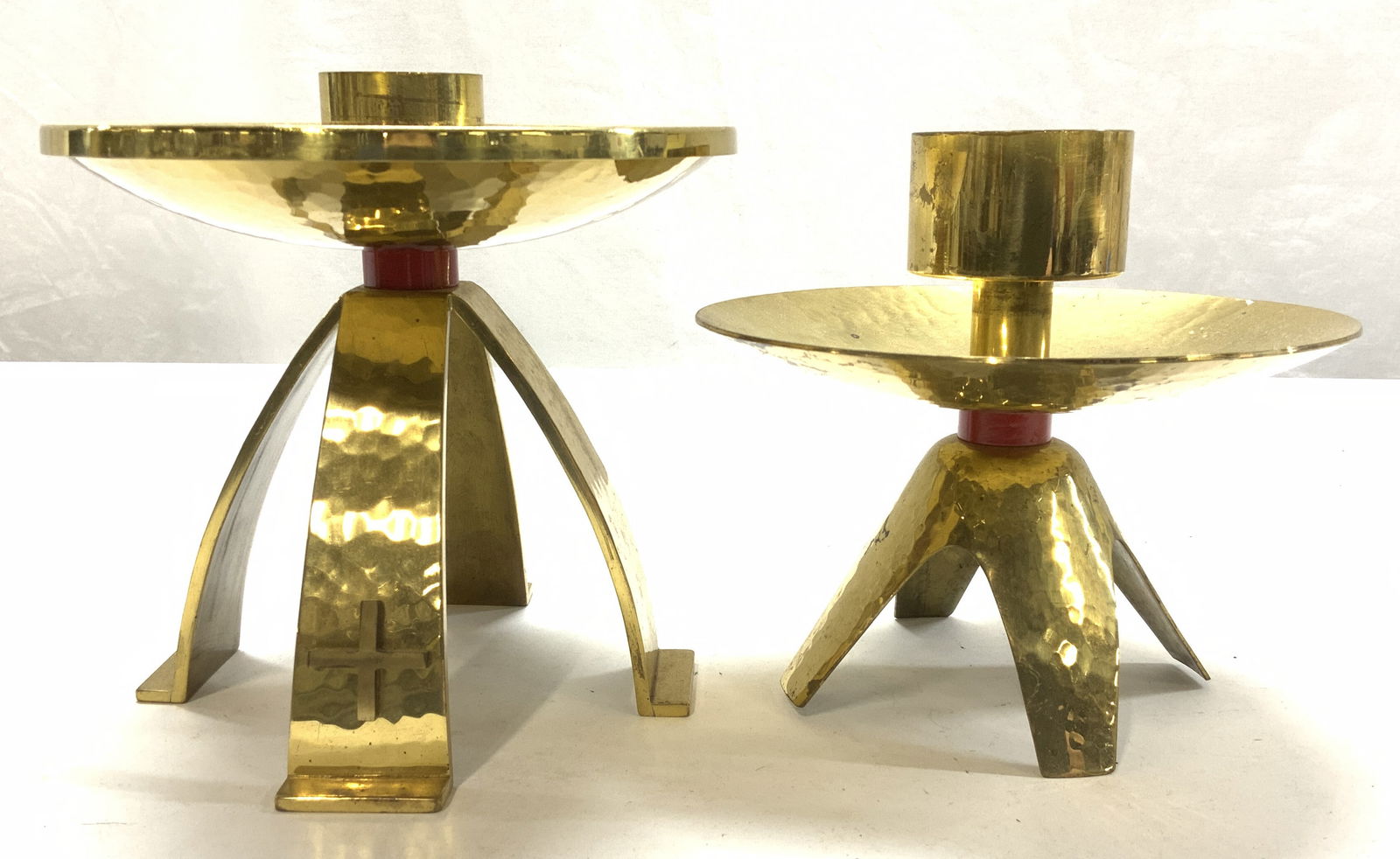2 MCM Hand Crafted Swedish Brass Candle Holders (1 of 7)