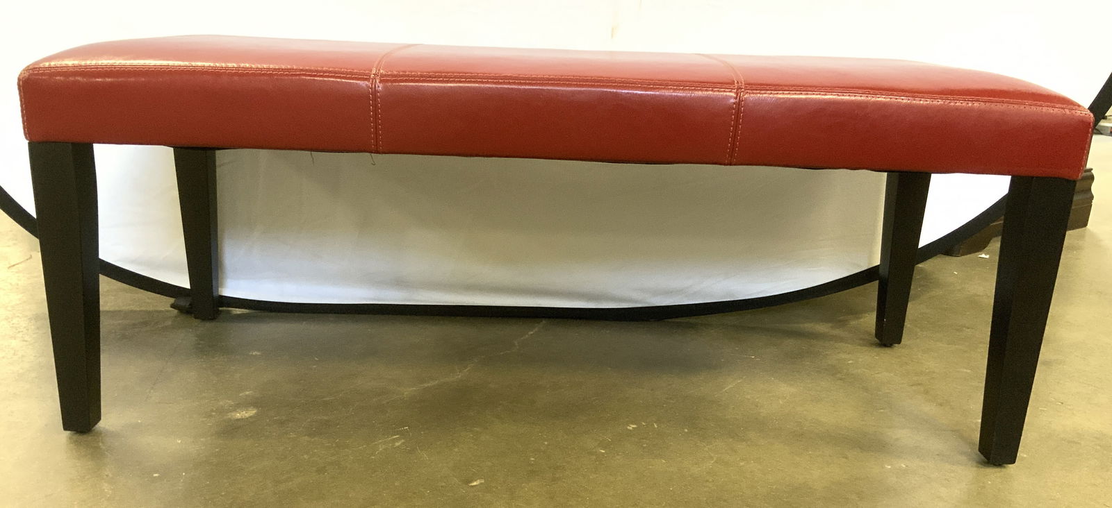 EUROMARKET DESIGNS Upholstered Red Leather Bench (1 of 7)