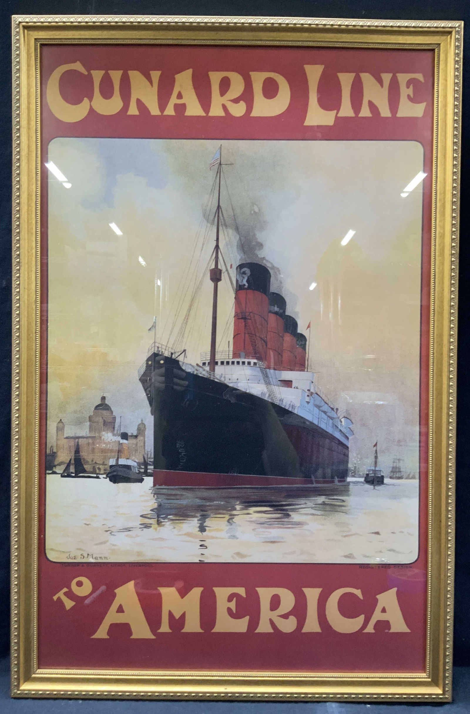 Cunard Line To America Ocean Liner Advert Litho (1 of 9)