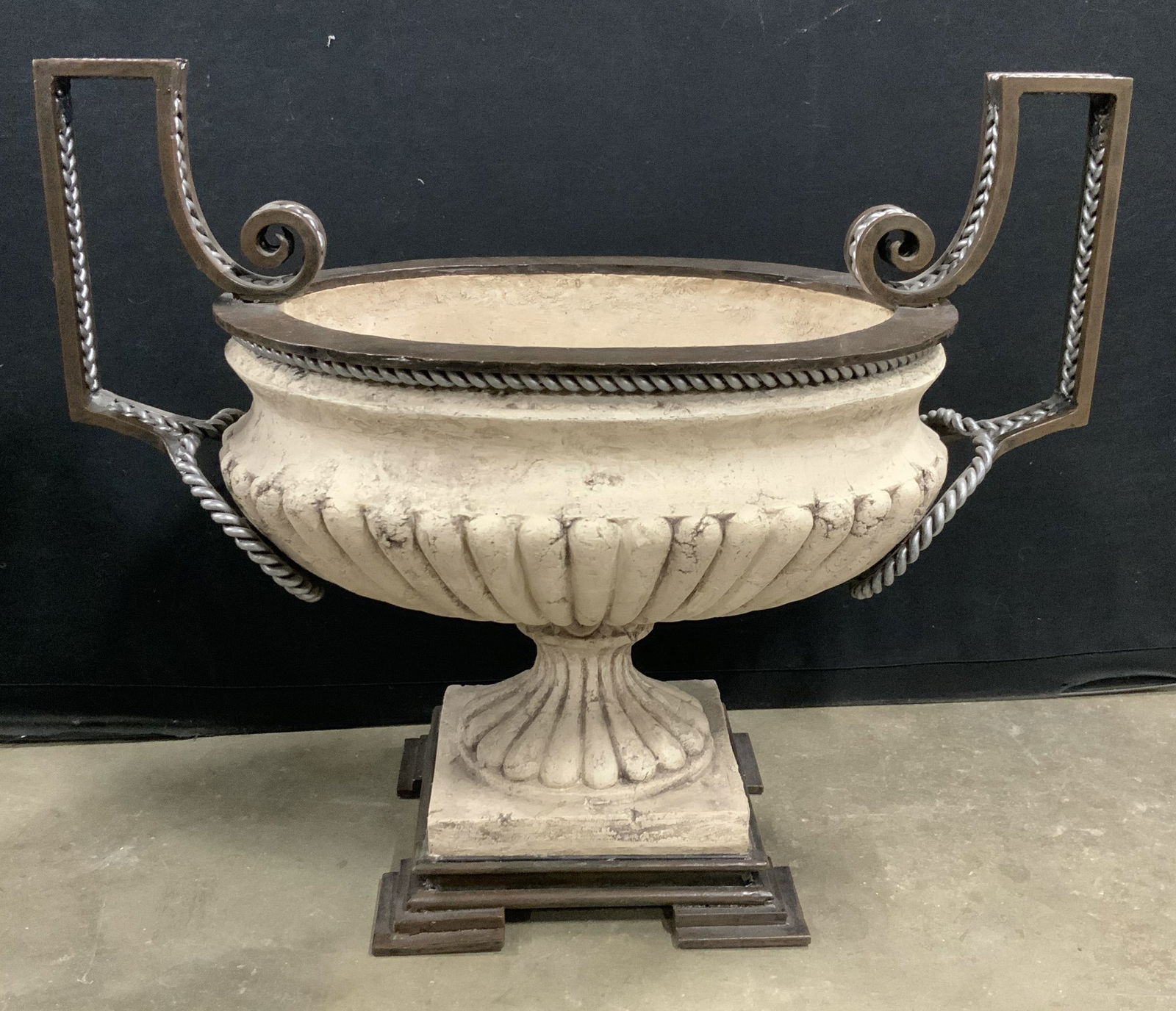 Vintage Metal & Composite Urn Planter / Vase 17in (1 of 9)