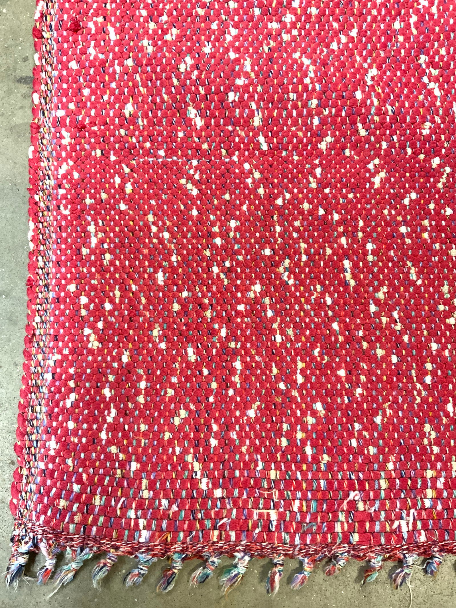 Woven Cotton Rug/ Mat in Red (1 of 8)