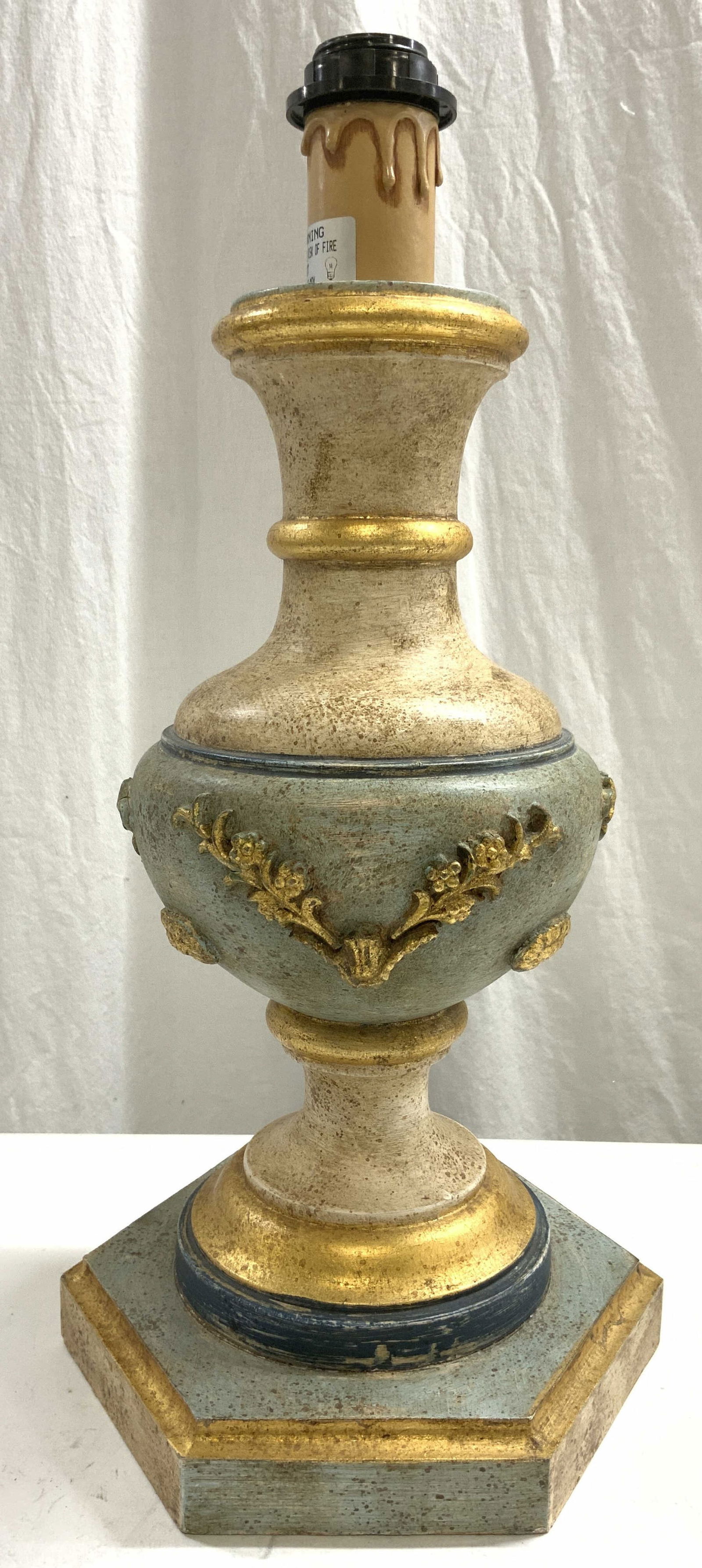 HORCHOW Vintage Carved Wood Table Lamp ITALY (1 of 7)