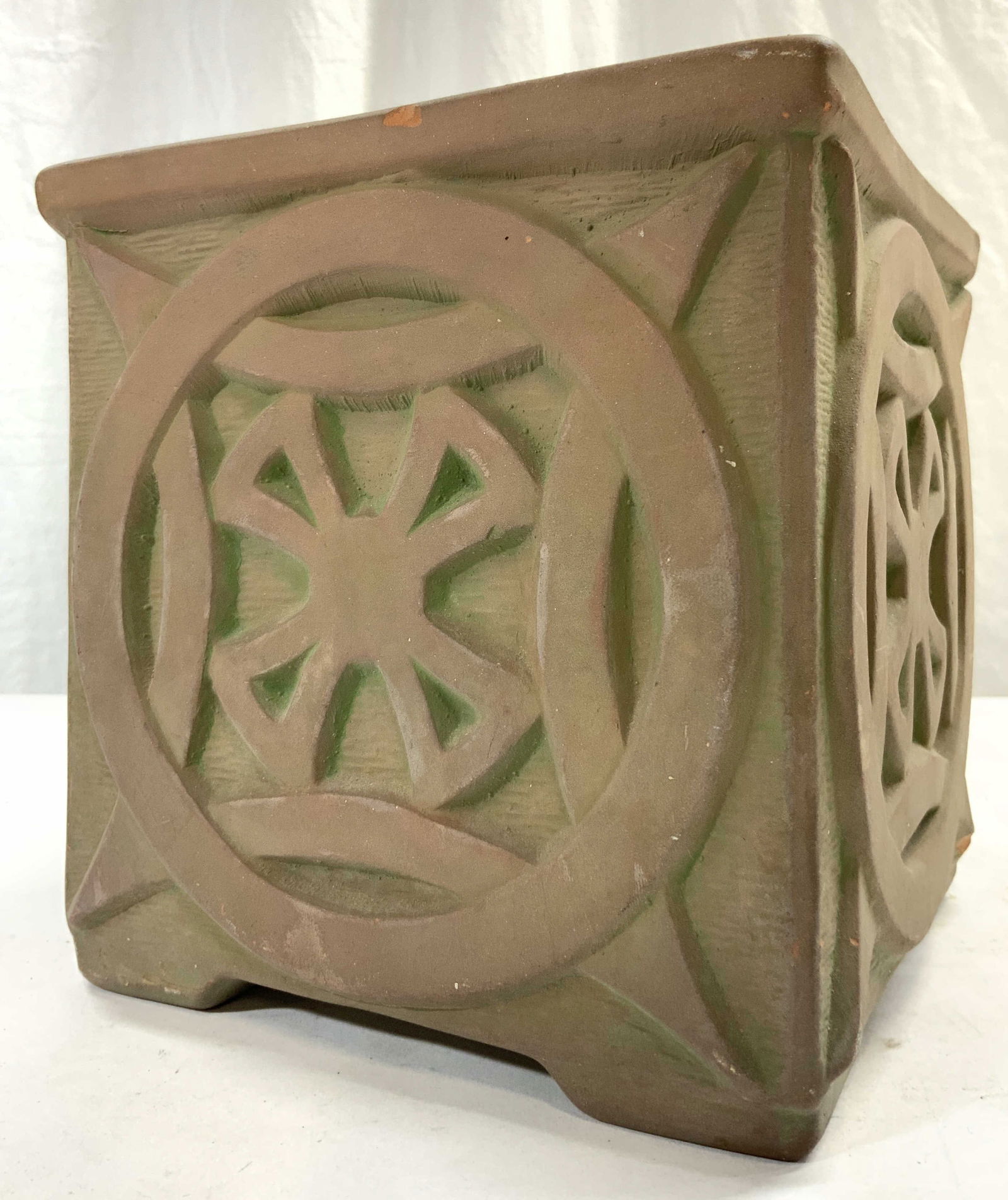 Vintage Cube Form Ceramic Planter (1 of 8)