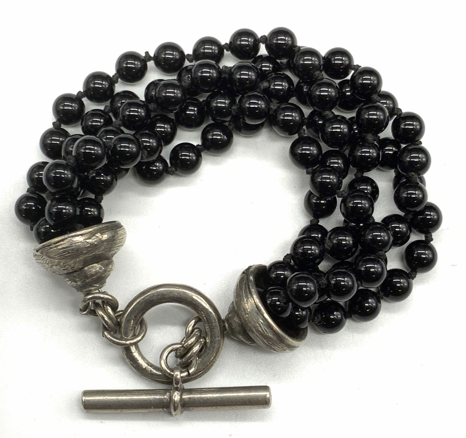 Black Glass Beaded Toggle Bracelet, Jewelry (1 of 6)