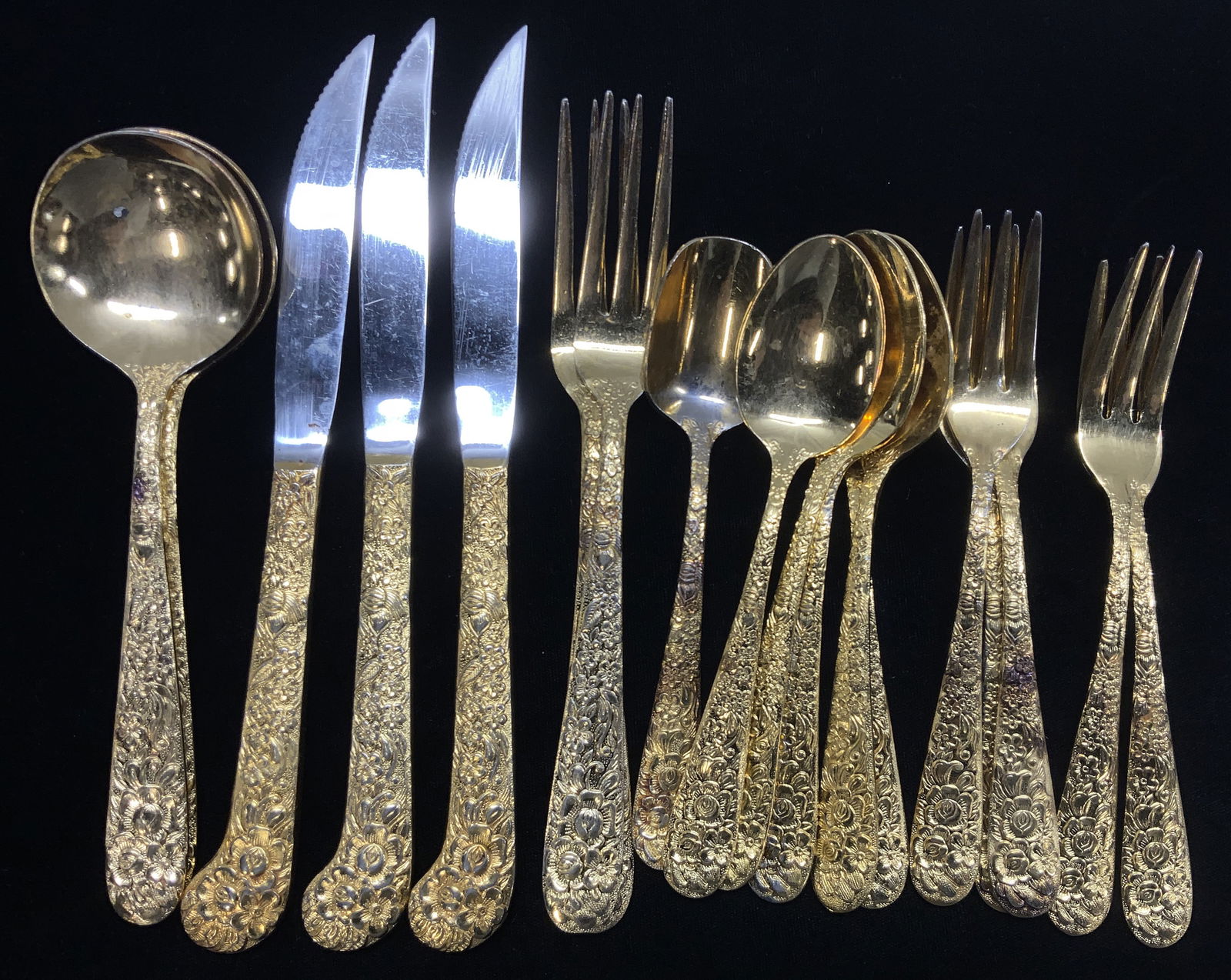 Partial Set 18 Gold Plated Stainless Flatware (1 of 6)