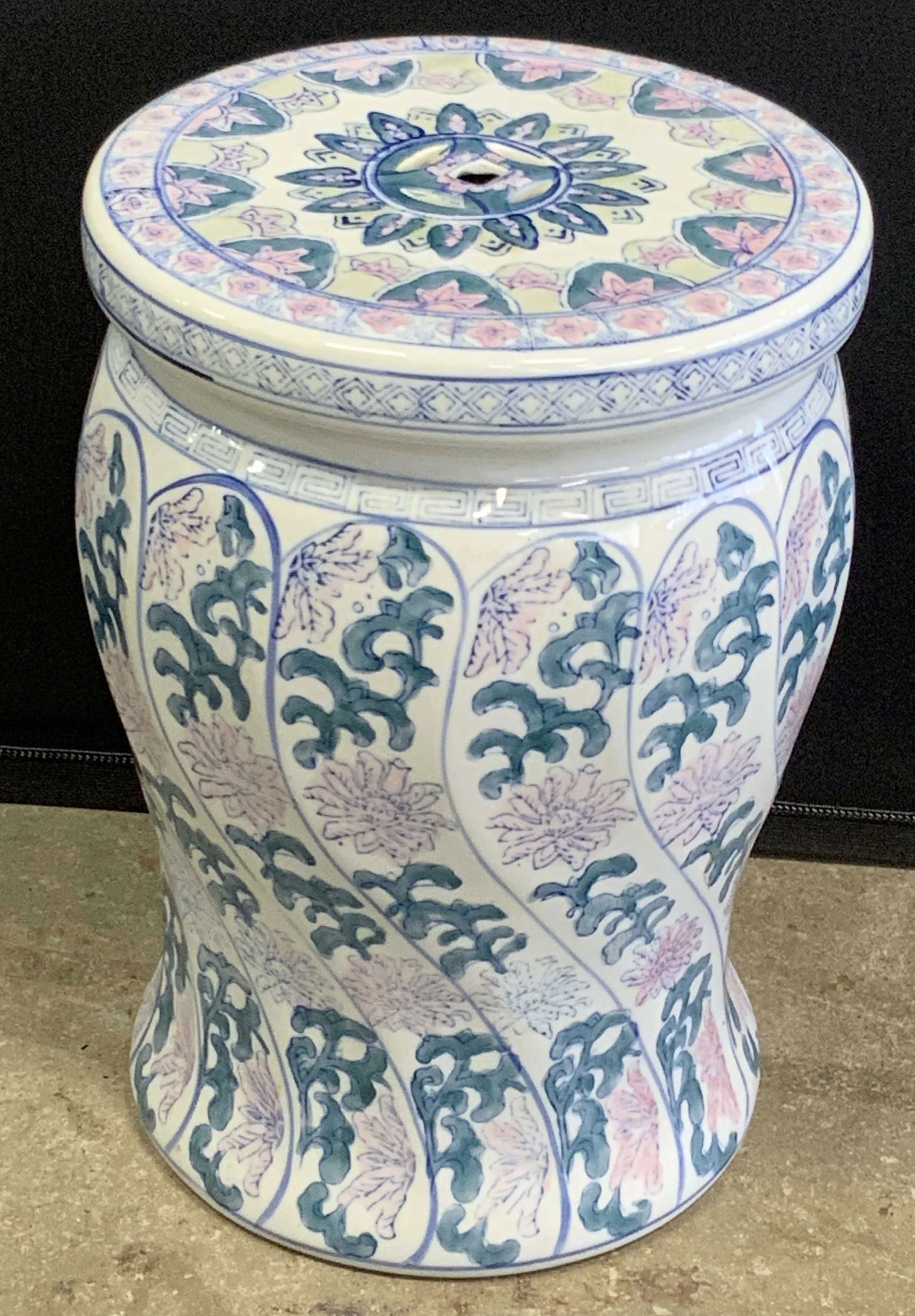 Vintage Hand Painted Asian Porcelain Garden Stool (1 of 8)