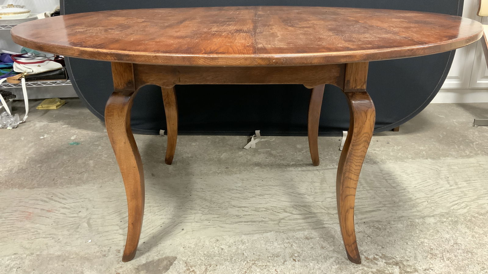 Vintage Circular Wooden Dining Table (1 of 6)