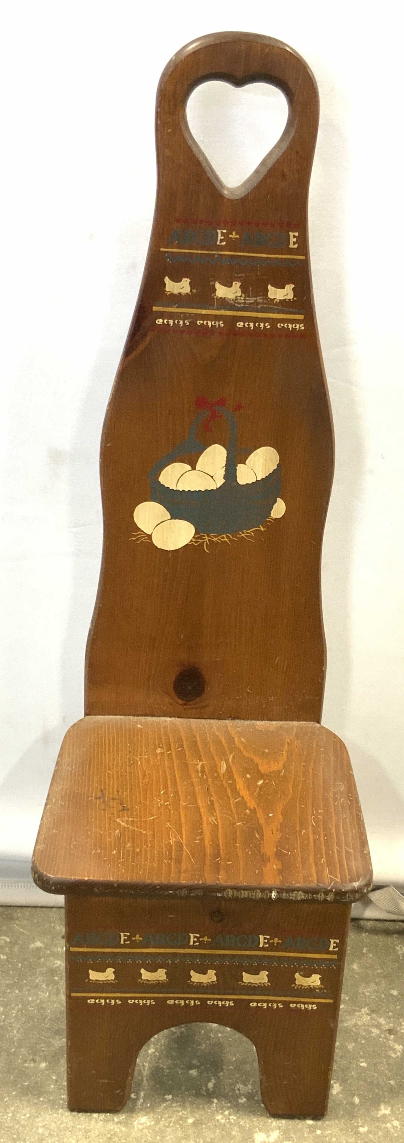 Vintage Hand Painted Wooden Alphabet Child Chair (1 of 7)