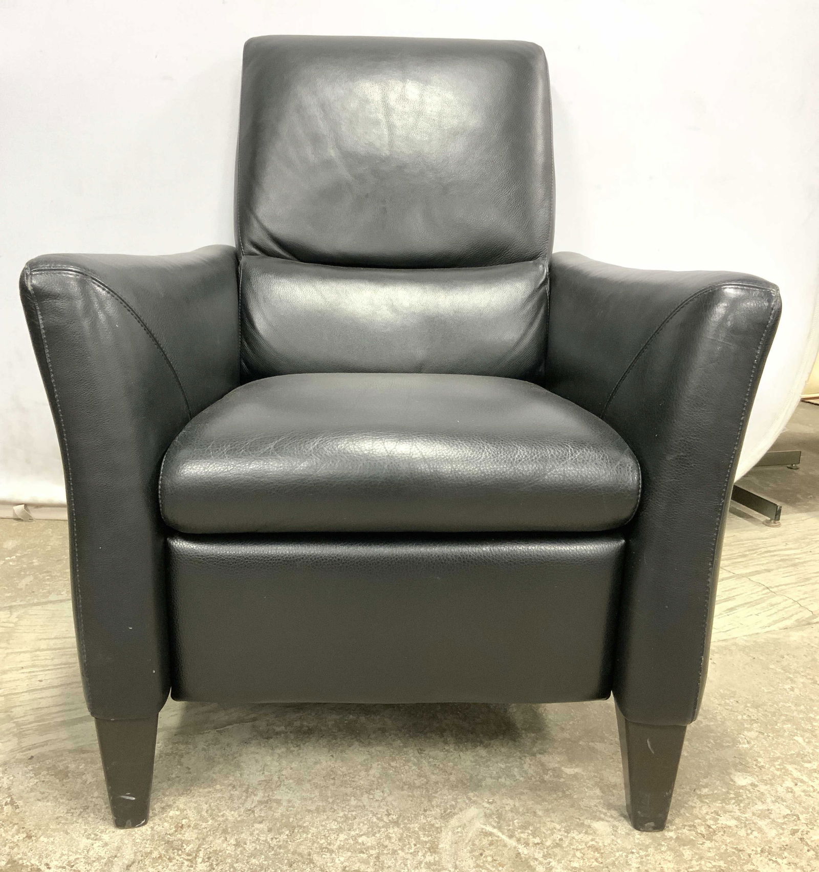Leather Reclining Armchair Black ITALY (1 of 9)