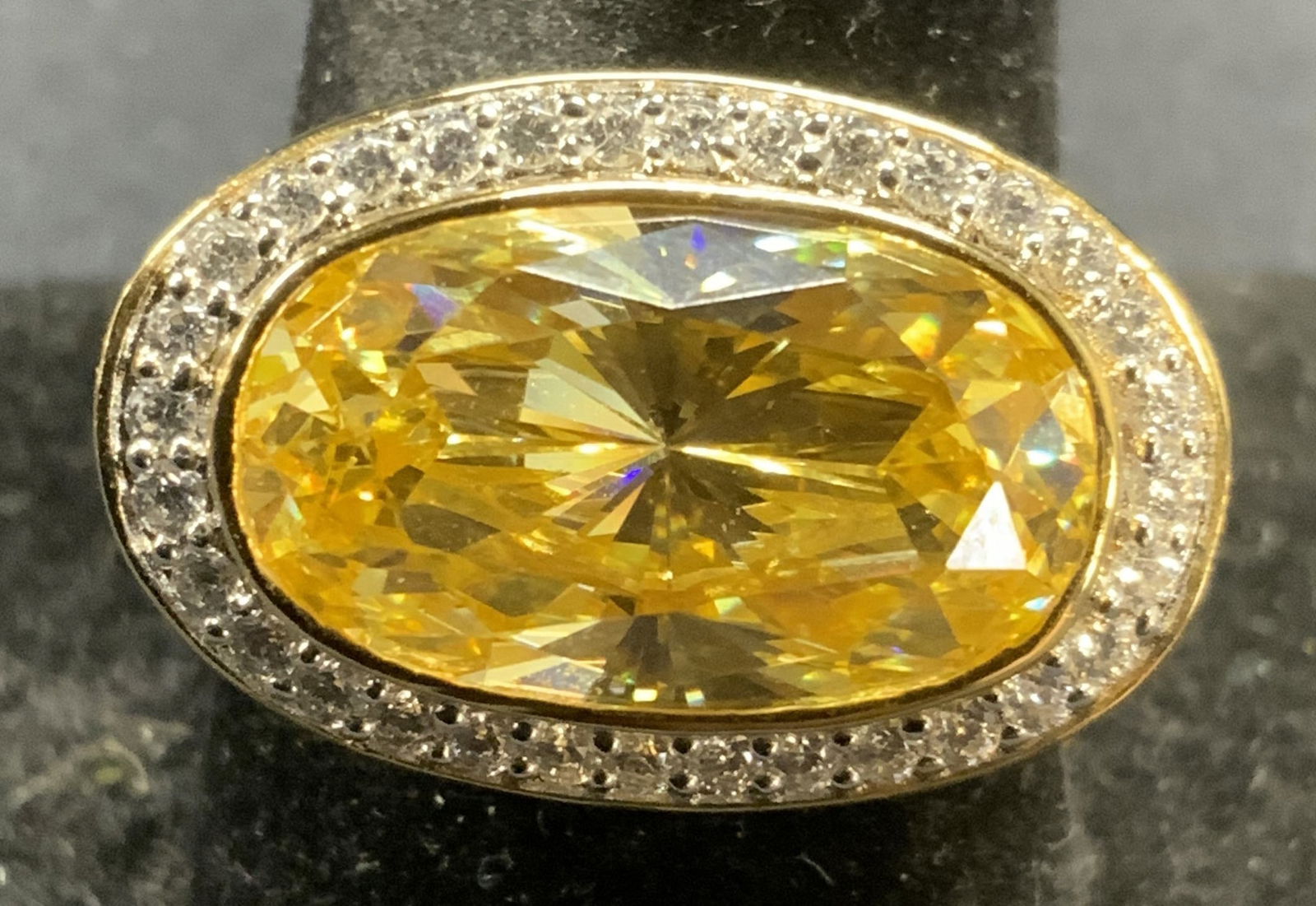 Sterling Silver Gold Pl Citrine Cocktail Ring (1 of 7)