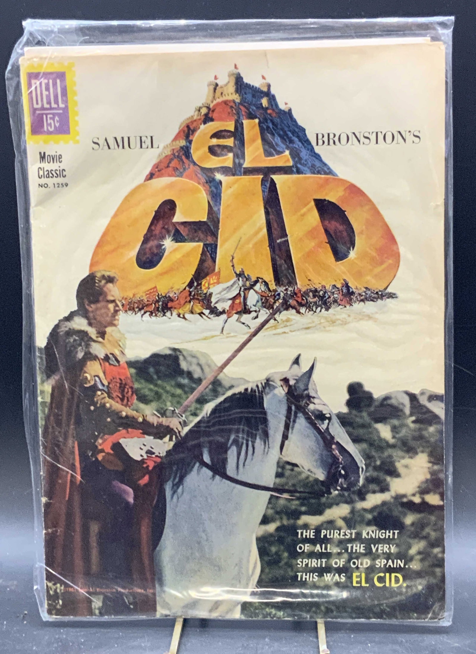 EL CID No. 1251 Samuel Bronston c1961 Comic Book: Samuel Bronstons EL CID No. 1251 Published by Dell Publishing, President William F. Callahan Jr., Copyright 1961 by Samuel Bronston Production. Text and images to interior. Measures approx. 10L x 7.25