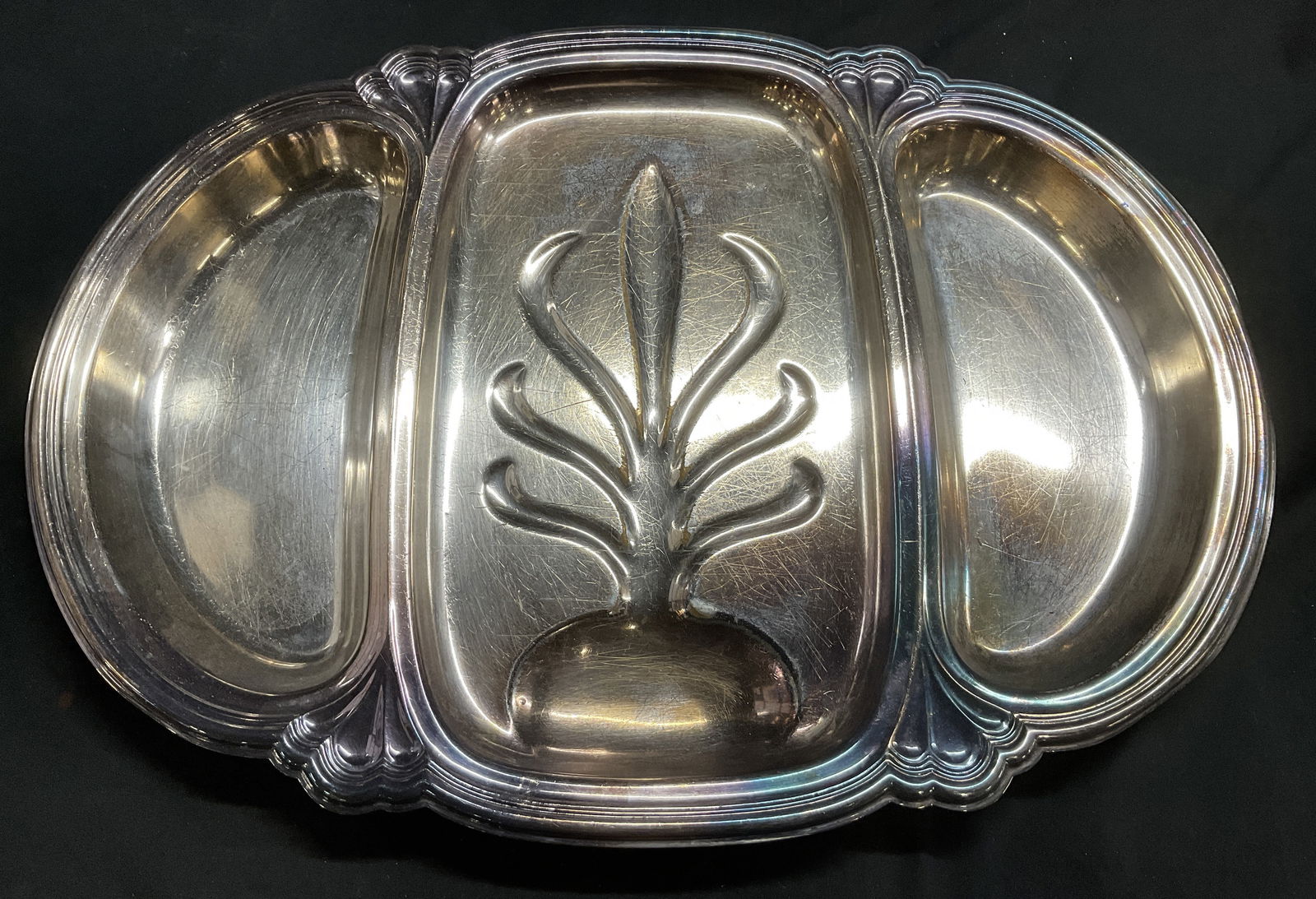Antique Silver Plate 3-Part  Meat Serving Platter (1 of 7)