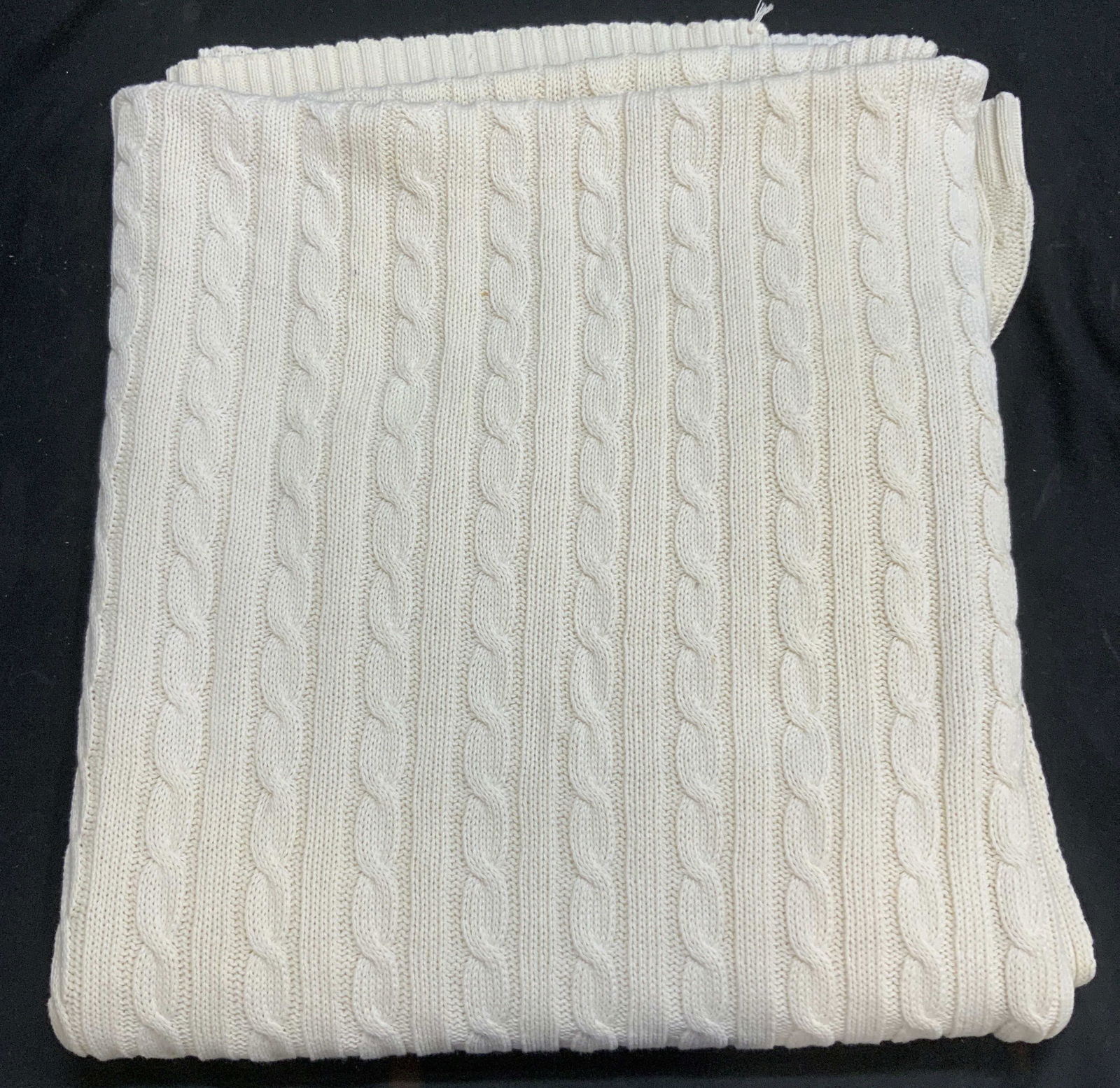 Homewear Cotton Cable Knit Throw Blanket, USA (1 of 6)