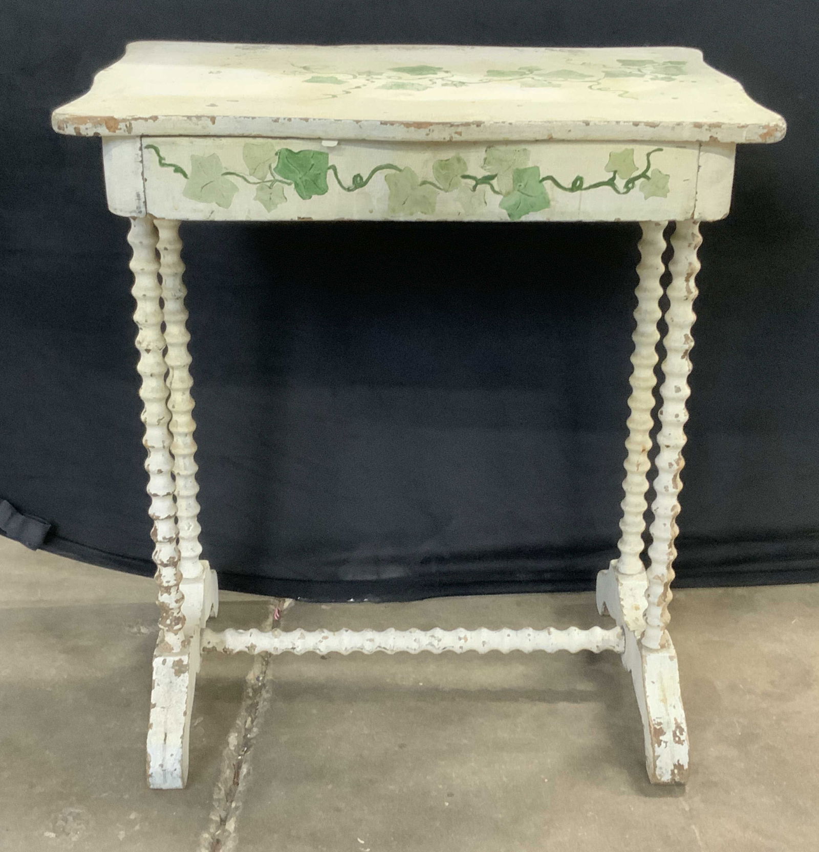 Antique Hand Crafted Wood Side Table w Drawer (1 of 8)