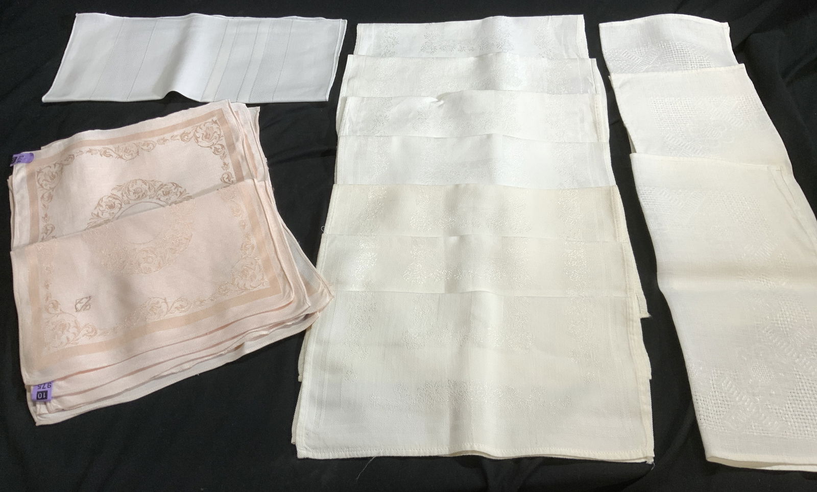 Pressed White Linen & Pink Dinner Napkins, 17 (1 of 9)