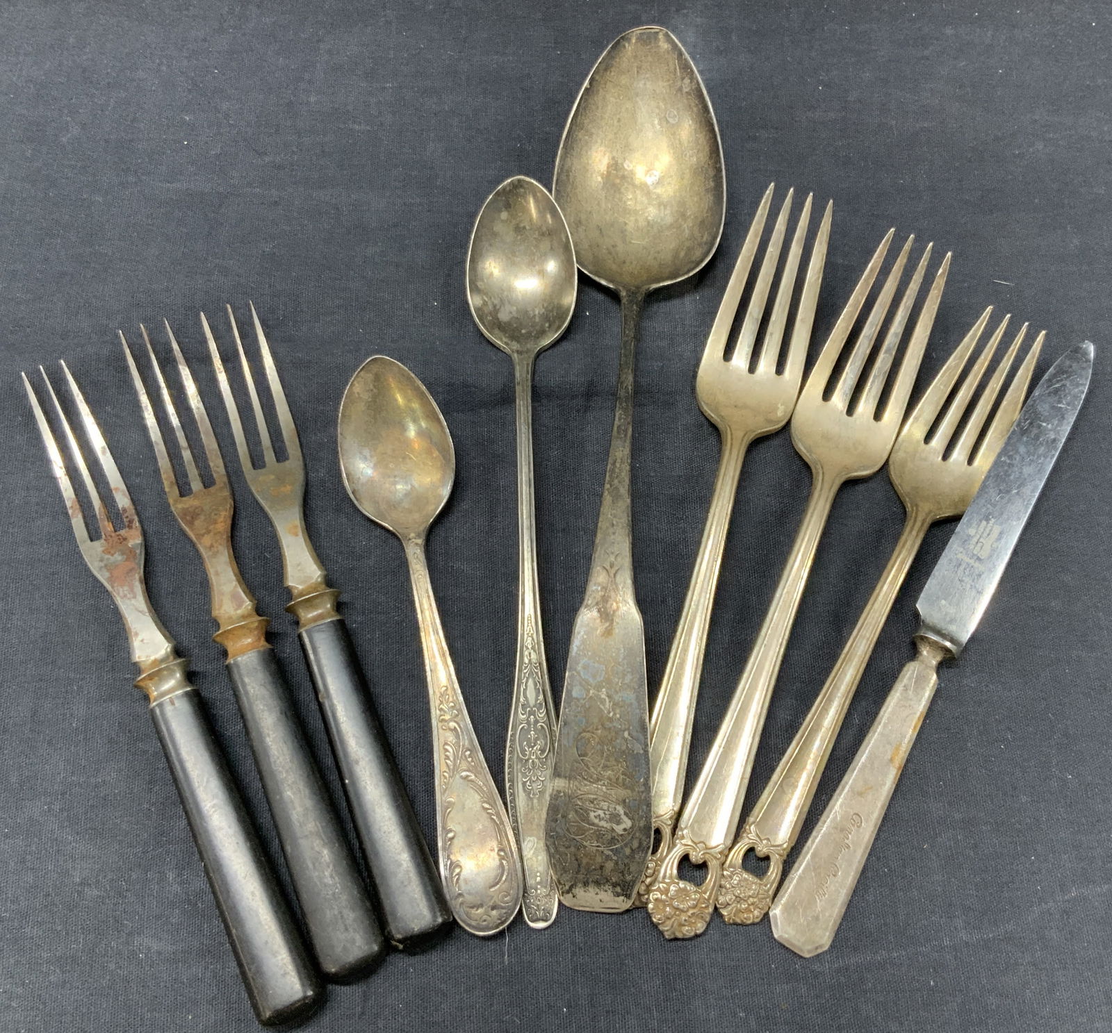 Lot 10 Sterling Silver & Plated Utensils (1 of 15)