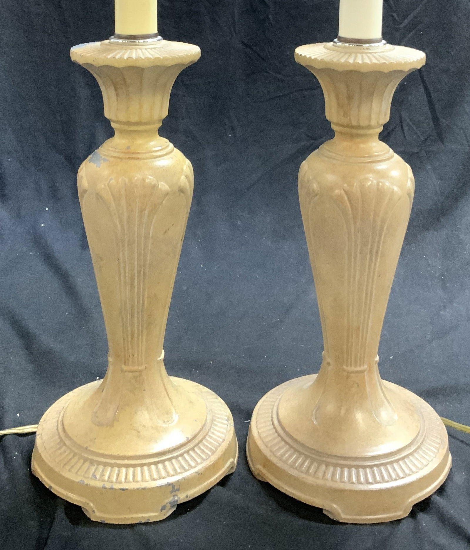Pair candlestick Style Metal Table Lamps 25in (1 of 7)