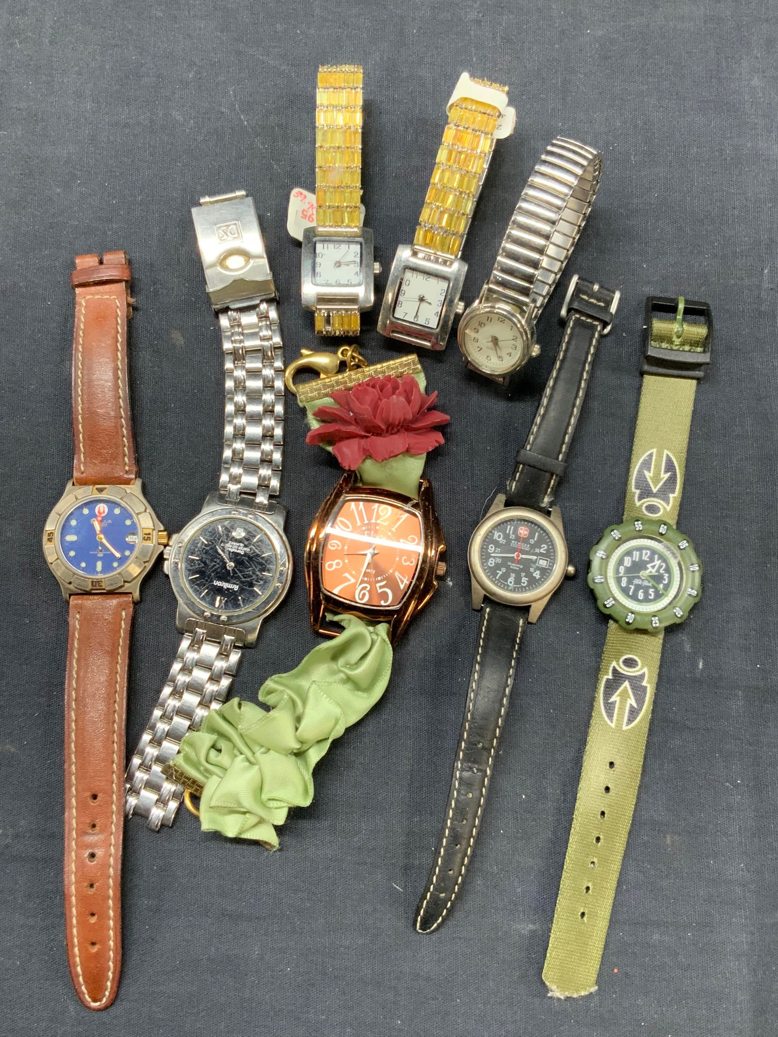 Lot 8 Wrist Watches, Durasteel, Elixir, Bulova + (1 of 15)