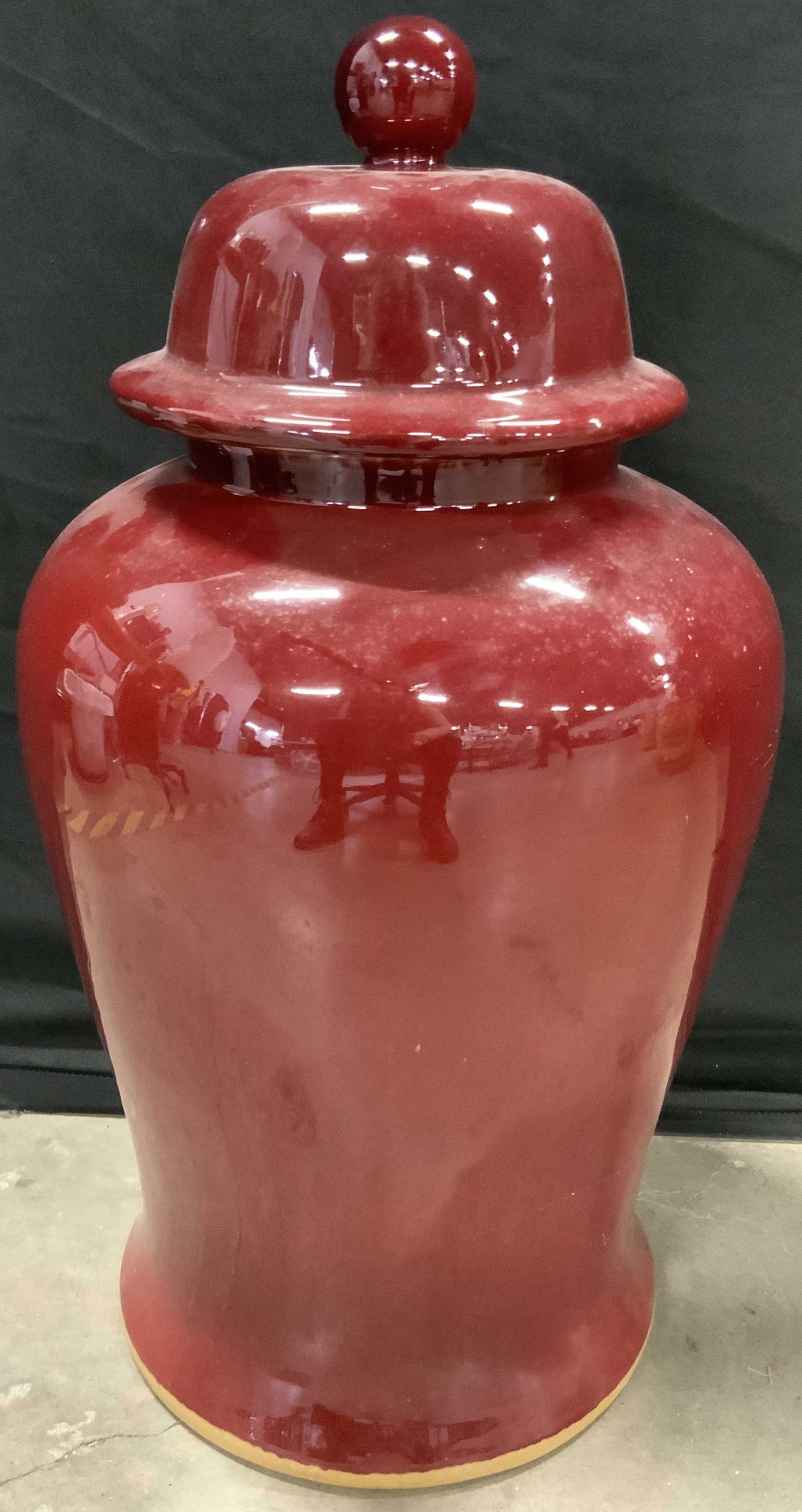 Vintage Red Glazed Asian Ceramic Ginger Jar 2ft (1 of 7)