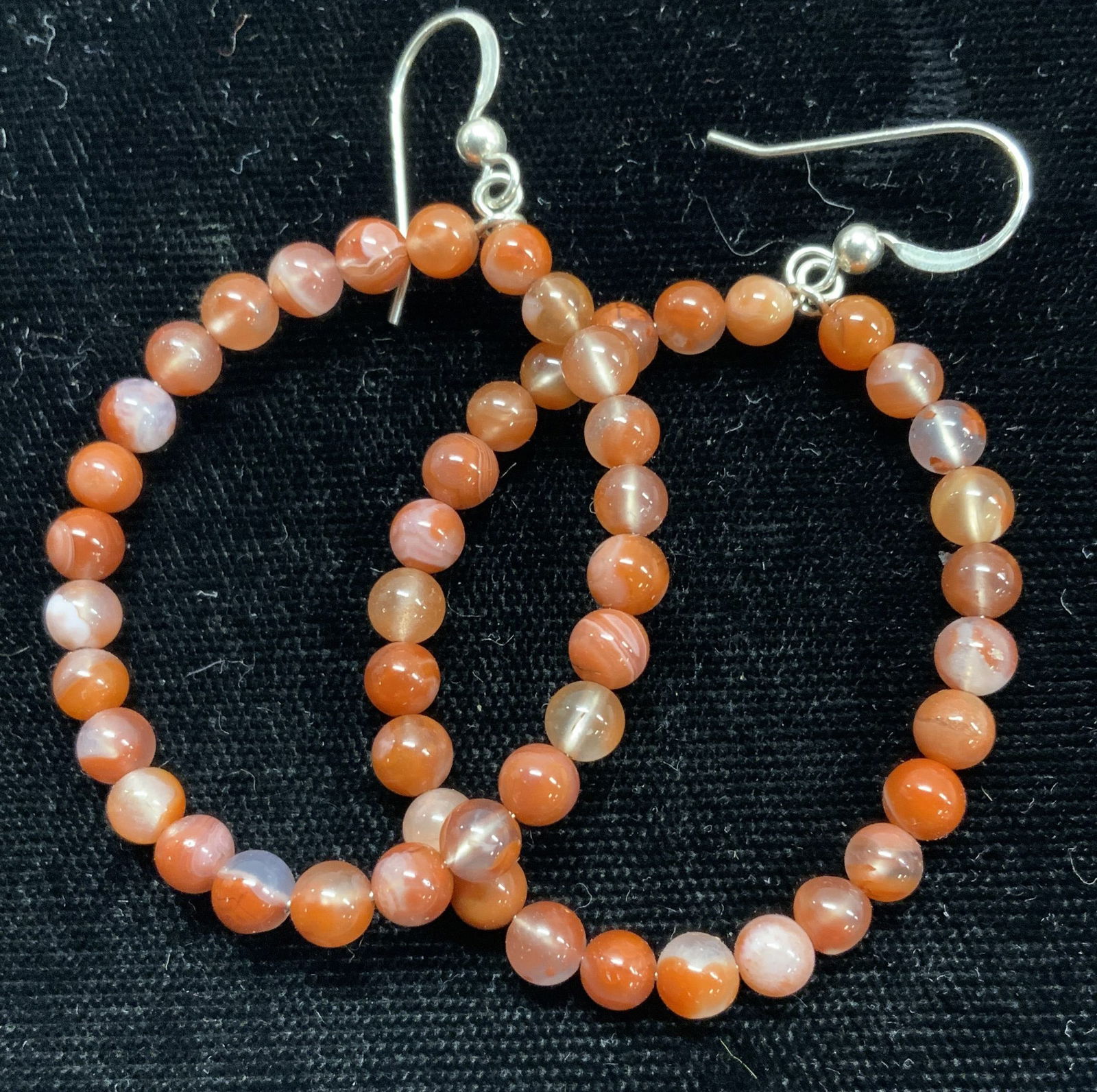 Beaded Gemstone Dangle Earrings w Sterling Hook (1 of 6)