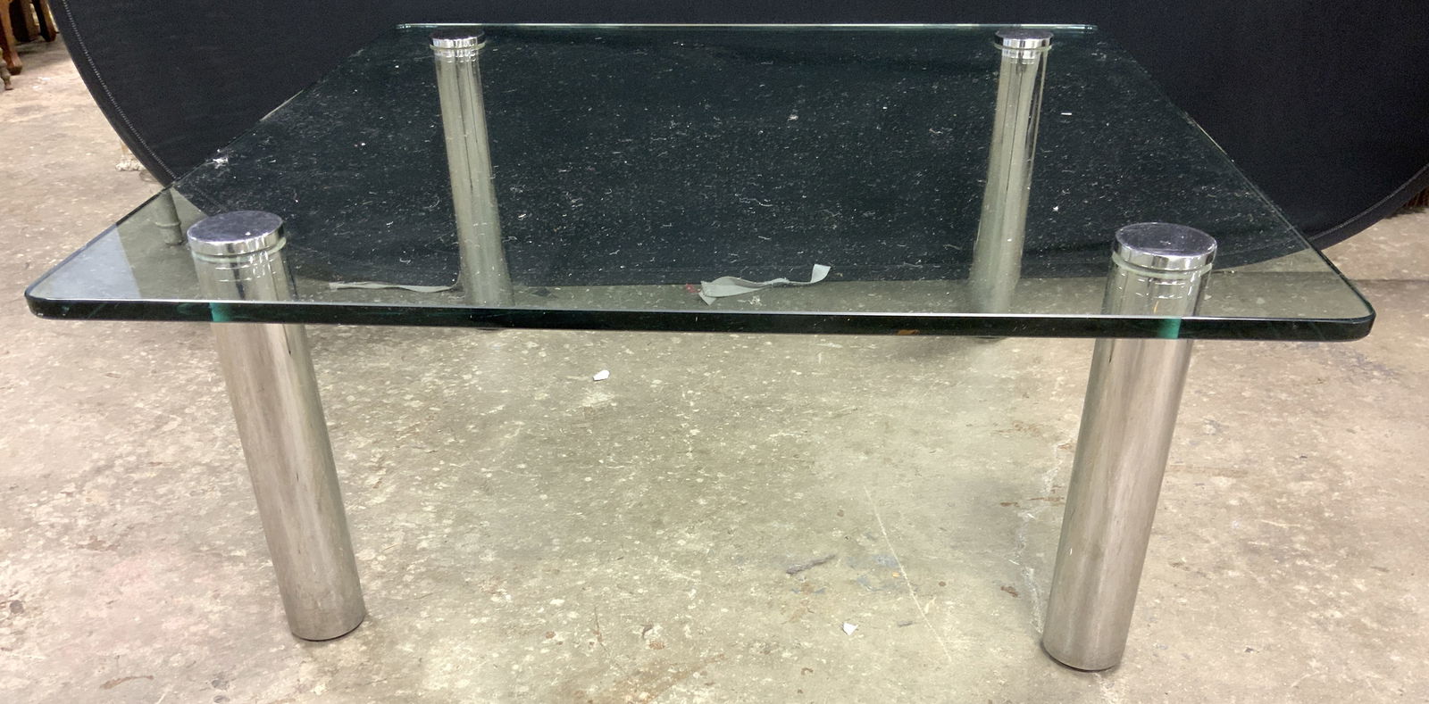 LEON ROSEN PACE MCM Glass & Chrome Sq Coffee Table (1 of 7)