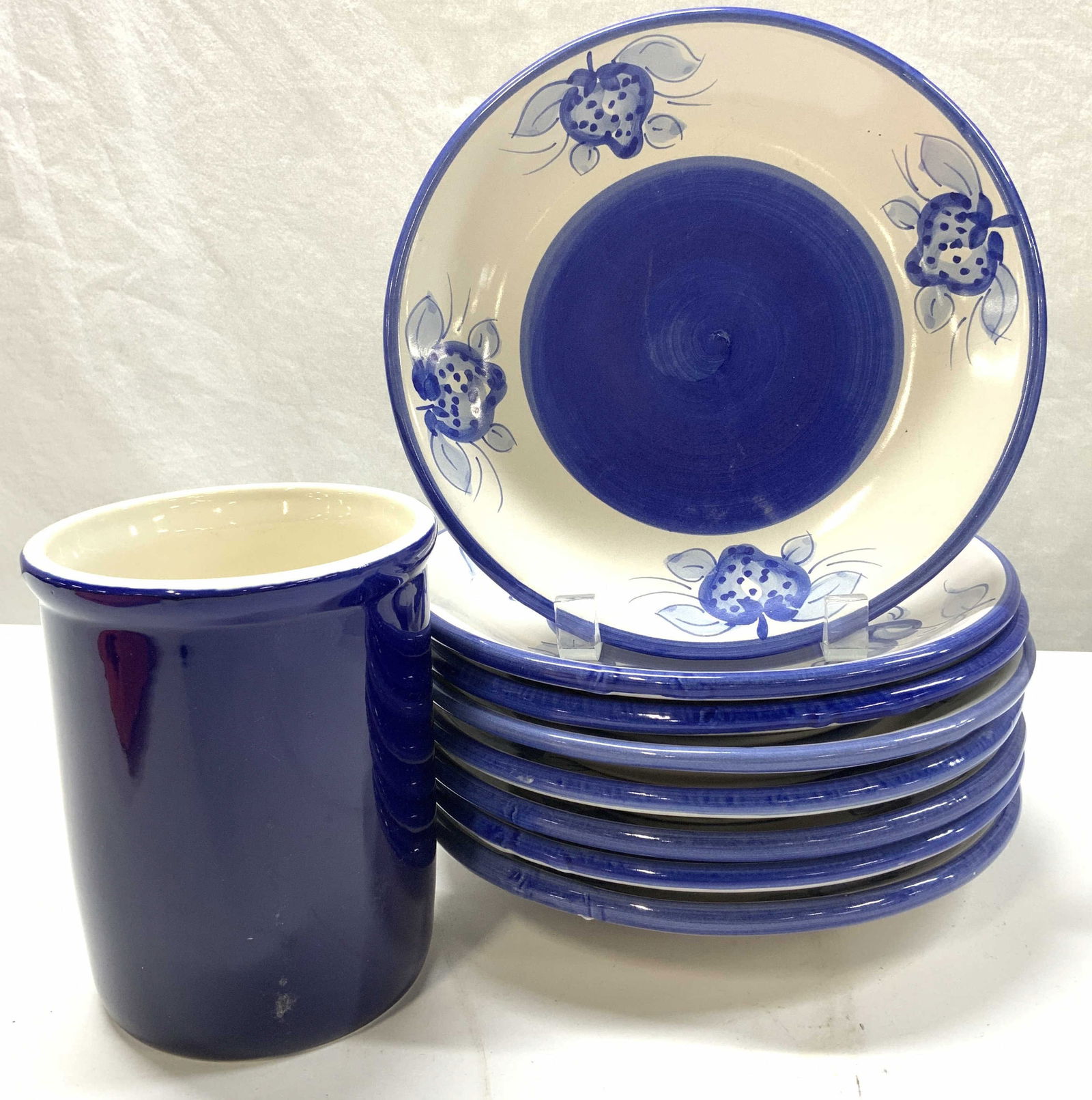 Set8 Italian Ceramic Plates, W Sonoma Spoon Holder (1 of 7)