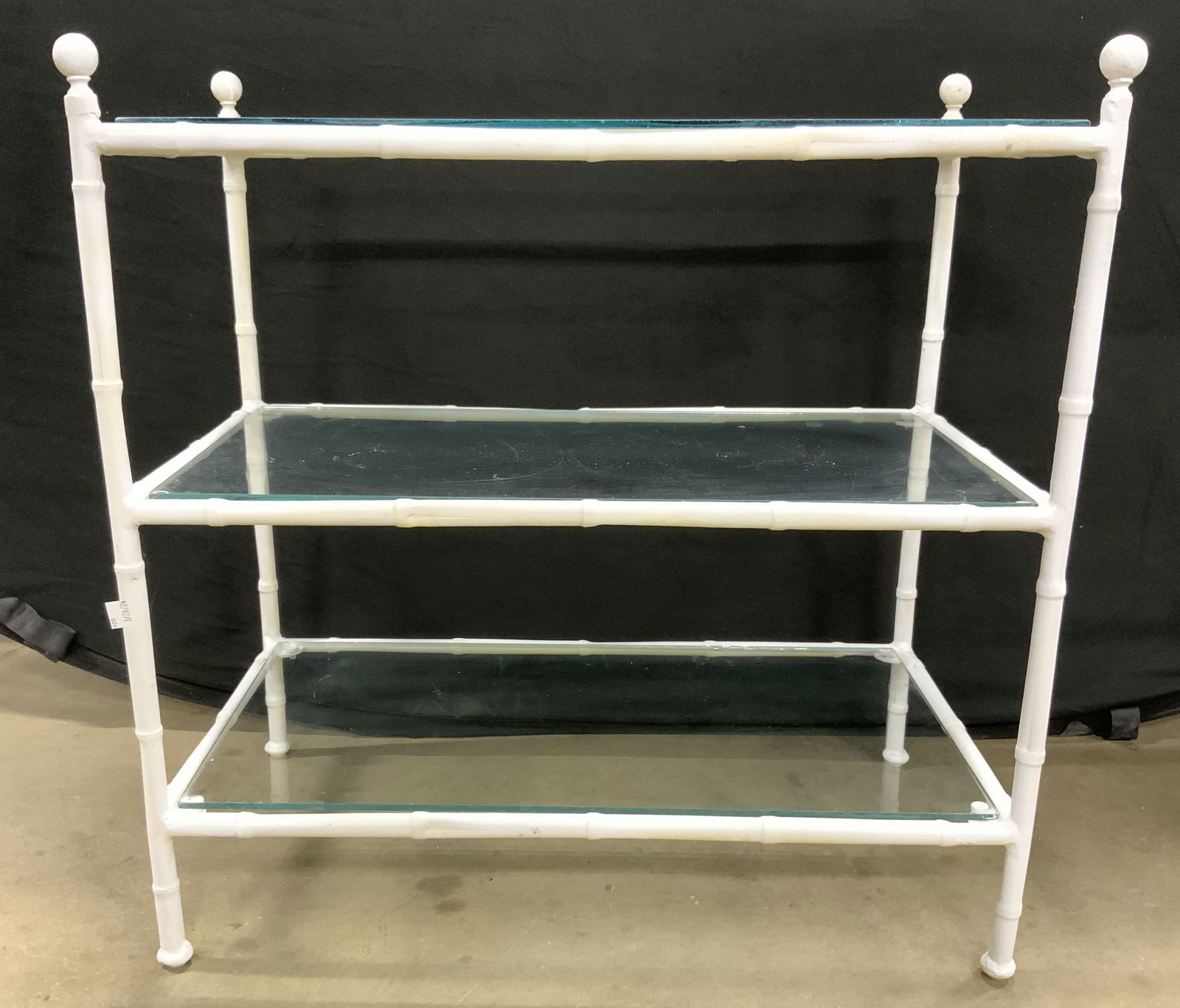 Metal Frame 3 Tier Shelf W Glass Shelves (1 of 8)