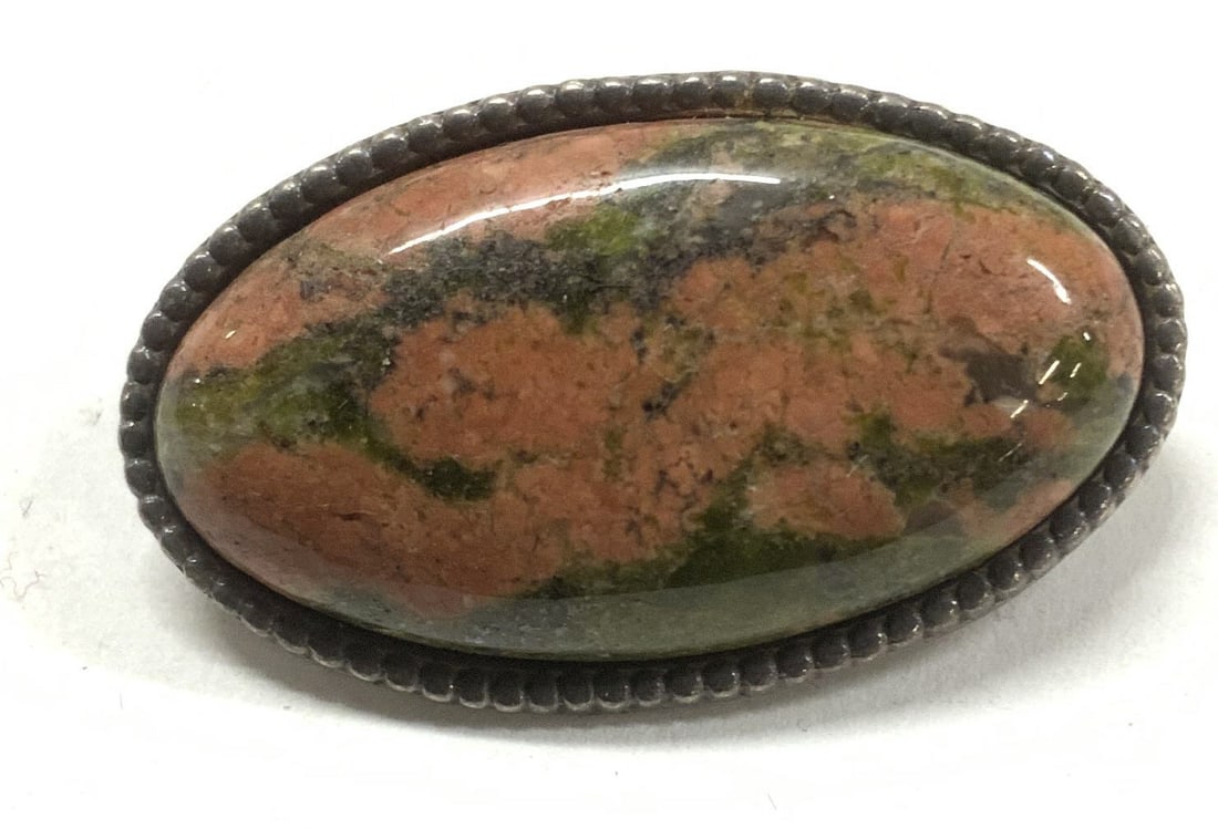 RS Unakite Sterling Silver Brooch (1 of 6)
