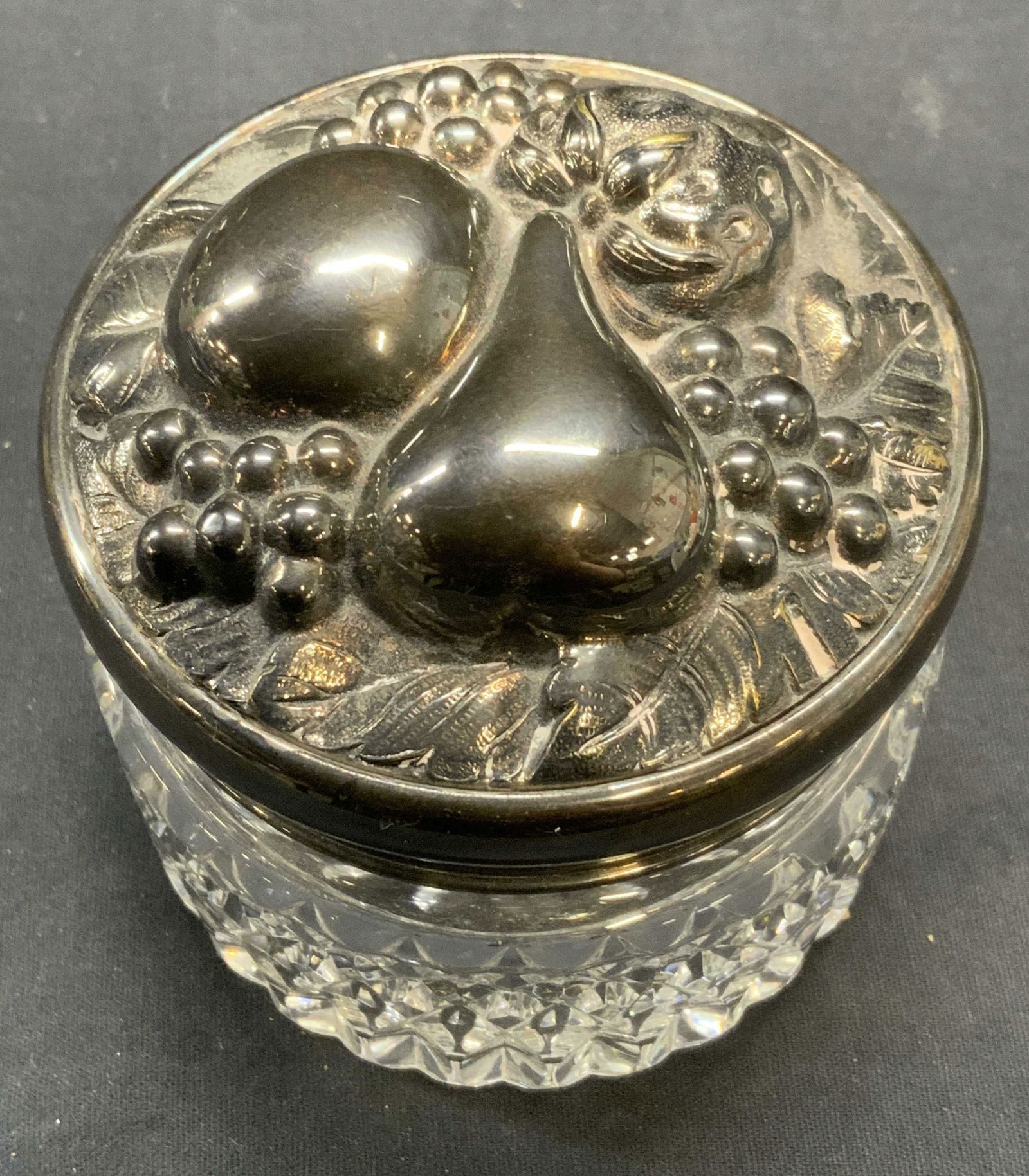 Silver Pl Lidded Cut Crystal Jar, Portugal (1 of 6)