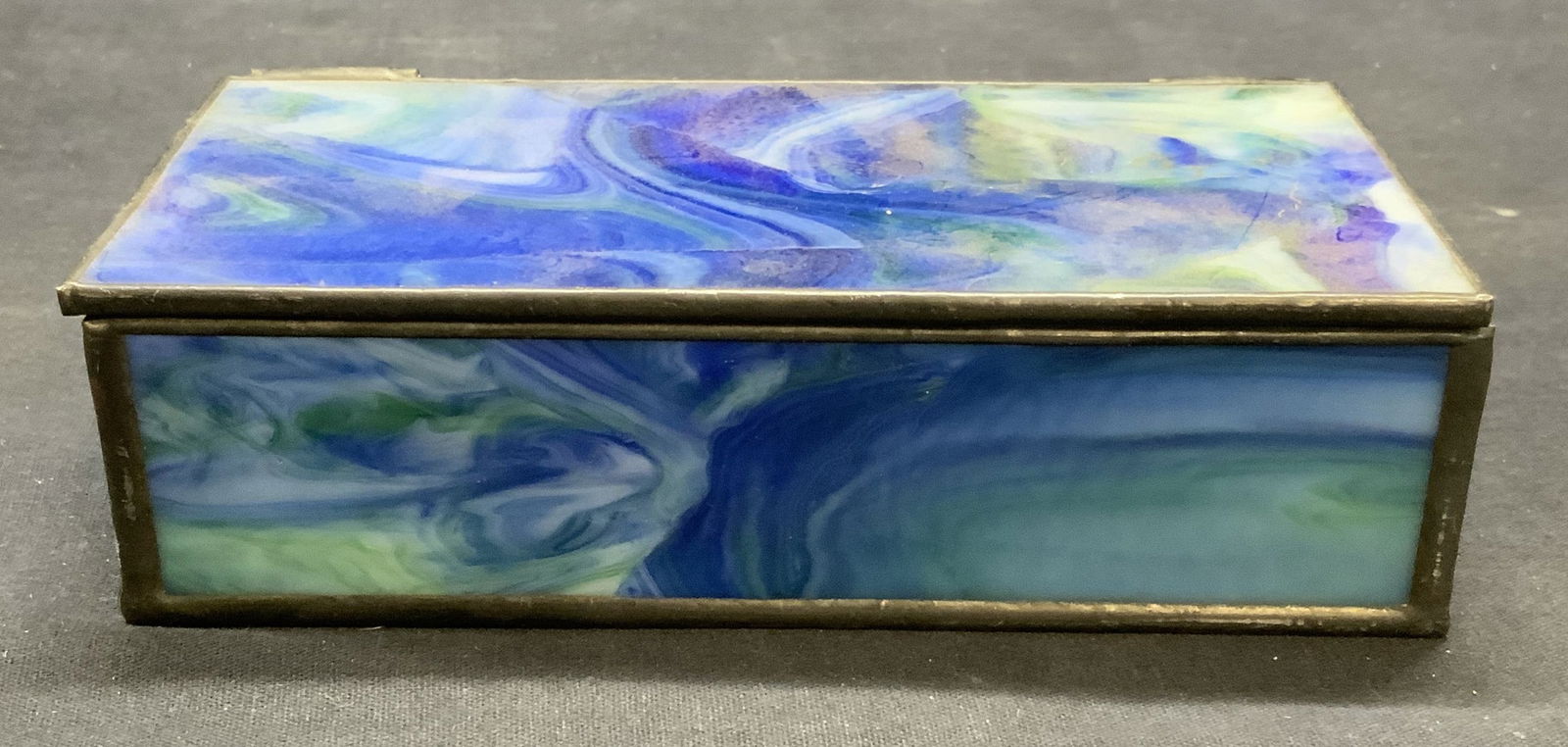 Blue Stained Glass Mirrored Box (1 of 7)